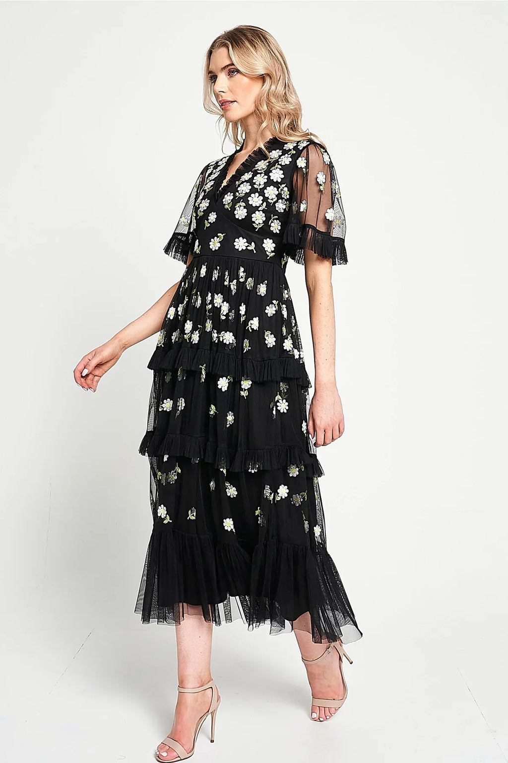 green emerald velvet dress Frock and Frill Women's Floral Embroidered Dress Special Occasion, Black,  10 : Amazon.co.uk: Fashion