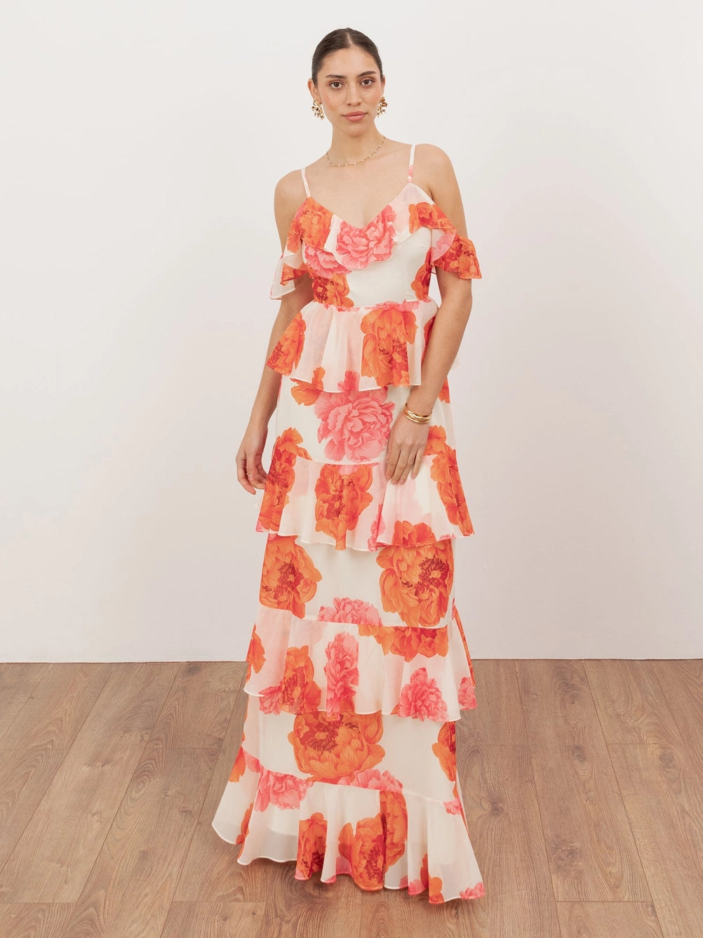 Anaya With Love Floral Orange Tiered Maxi Dress – Love My Apparel