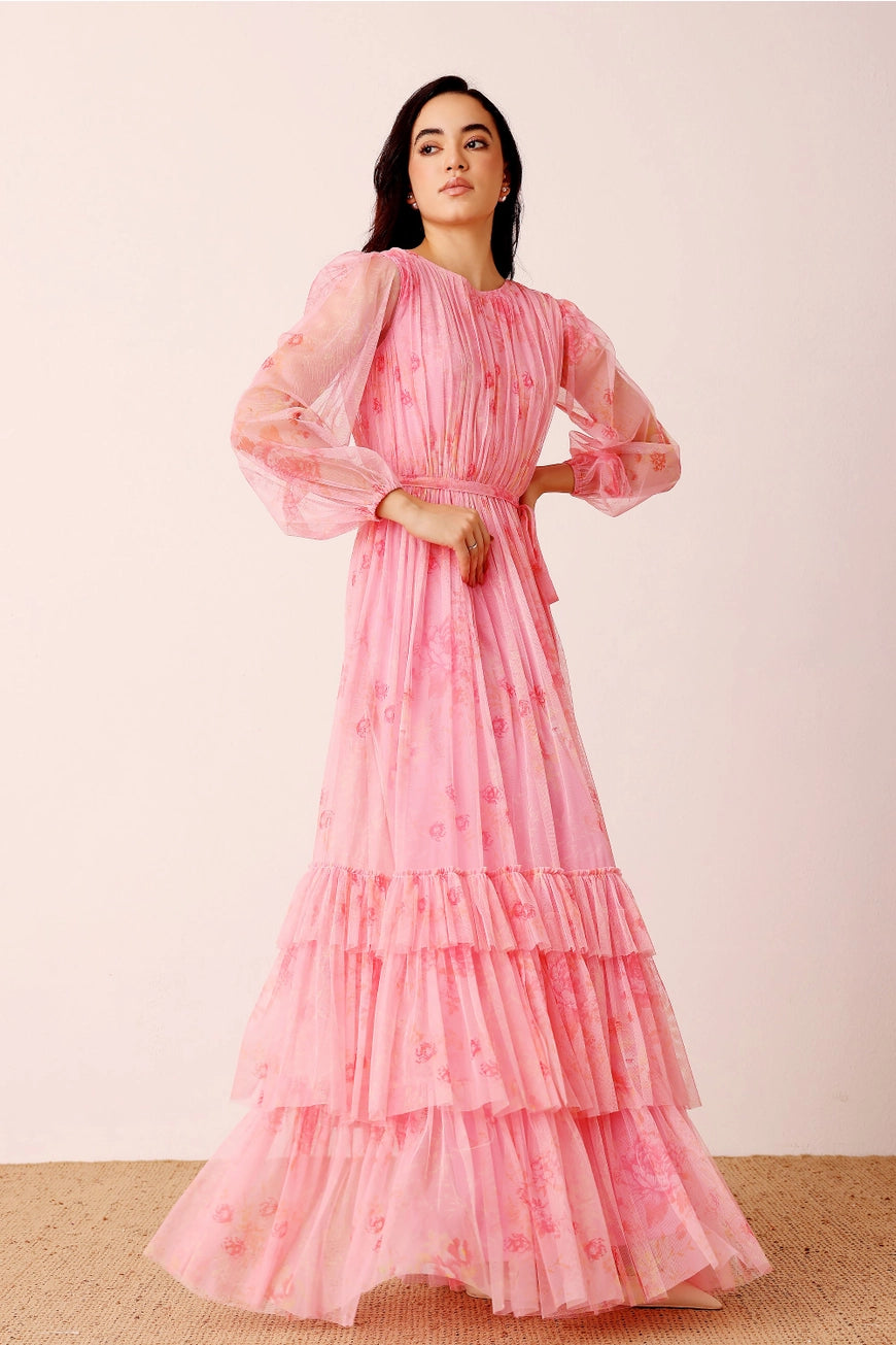 Lace & Beads Rebecca Pink Floral Maxi Dress – Love My Apparel