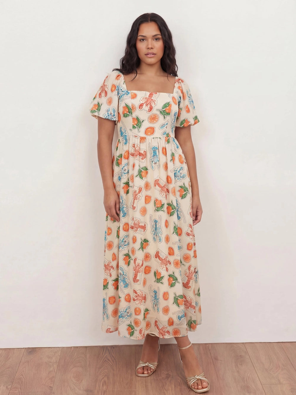 love and be loved midi dress Lovedrobe Lobster And Citrus Print Midaxi Dress – Love My Apparel