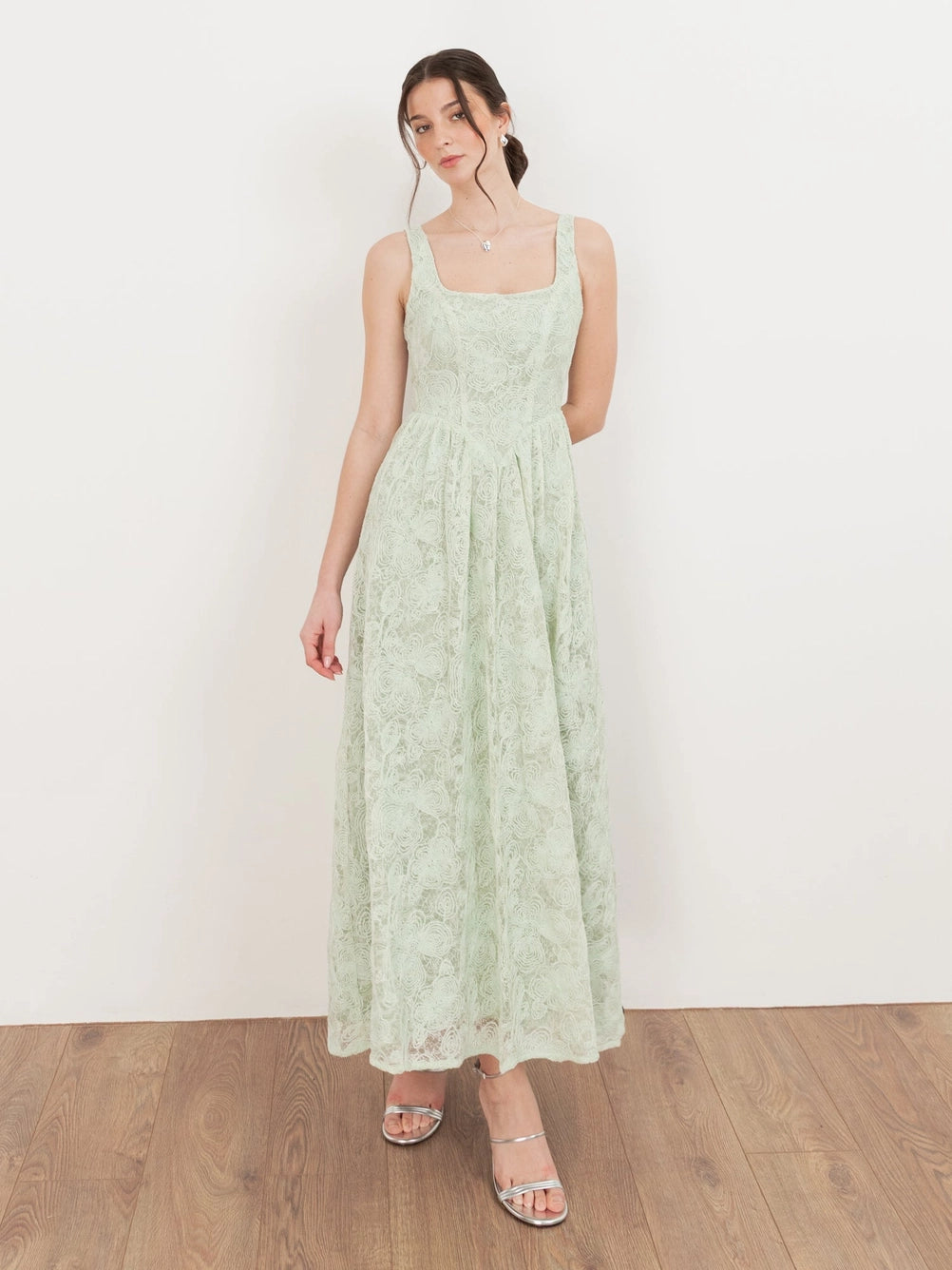 maya embroidered maxi dress Maya embroidered maxi dress with cape in beige