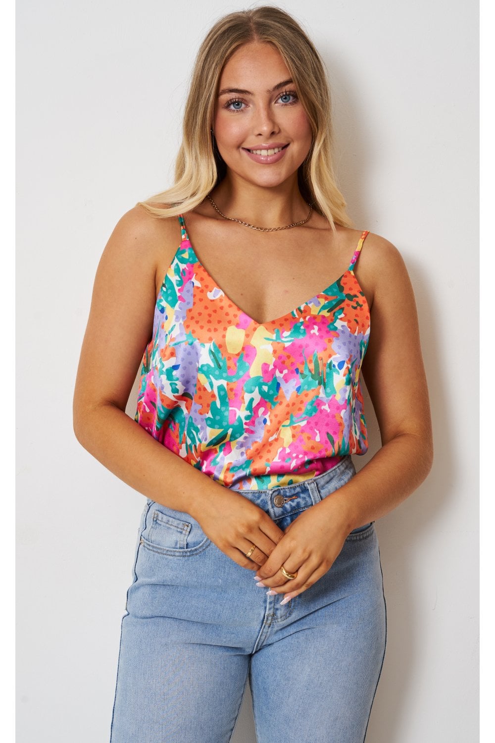 love frontrow pink cami top hearts