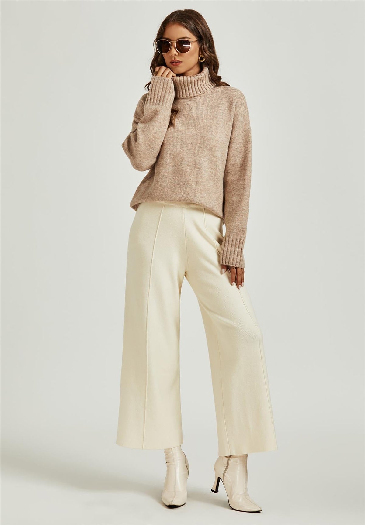 FS Collection Jumper Top With High Neck In Camel