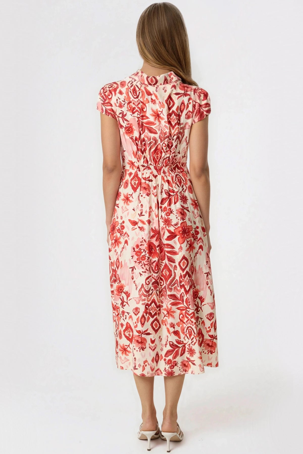 Aftershock London Orange Floral Shirt Midi Dress