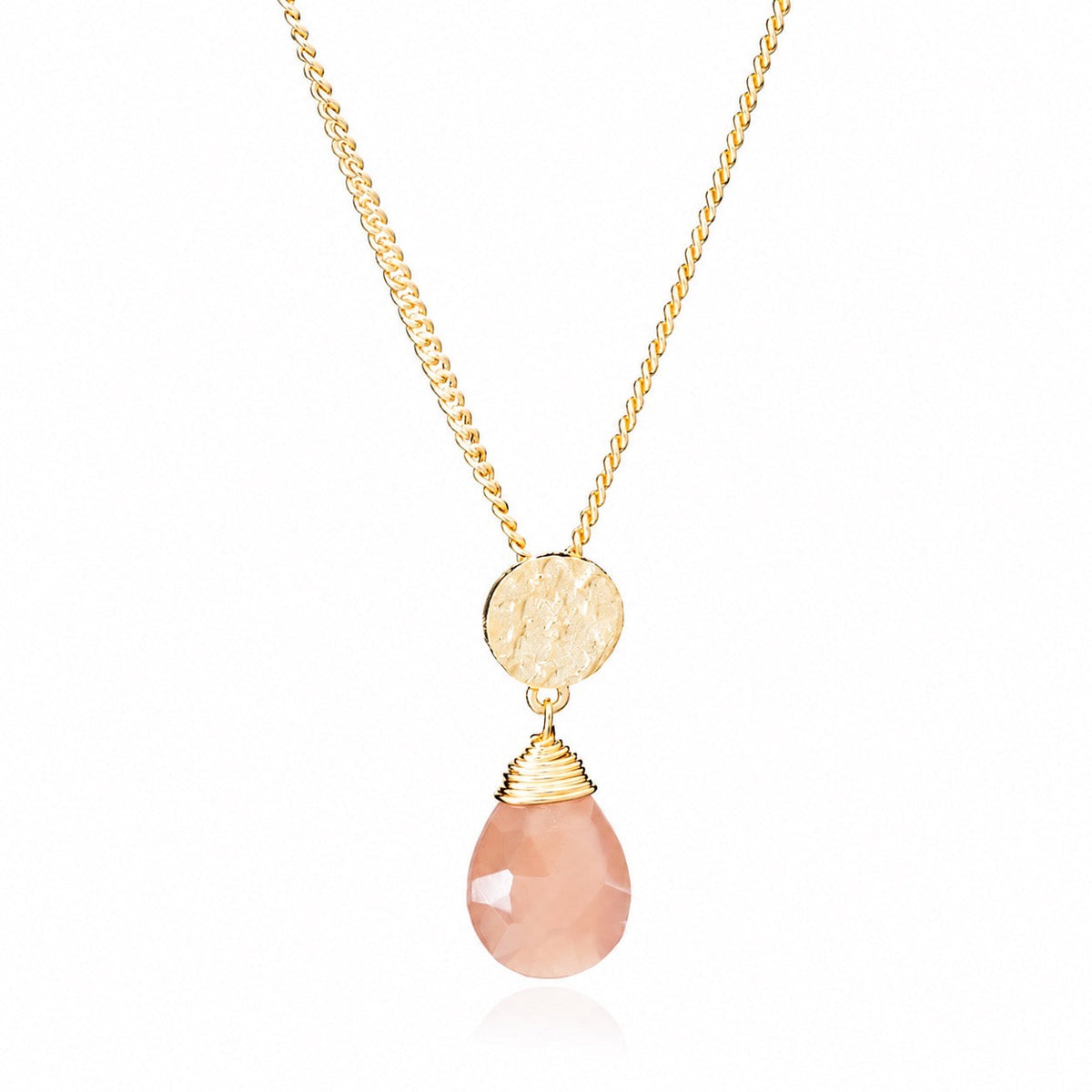 Classic Athena Kate Gemstone Necklace: Peach Moonstone