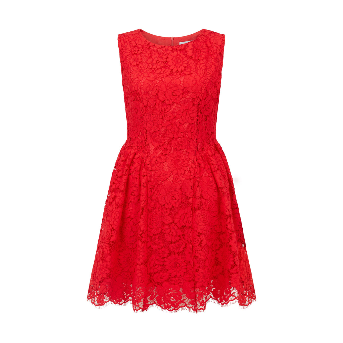 Floral Lace Mini Dress in Scarlet Red