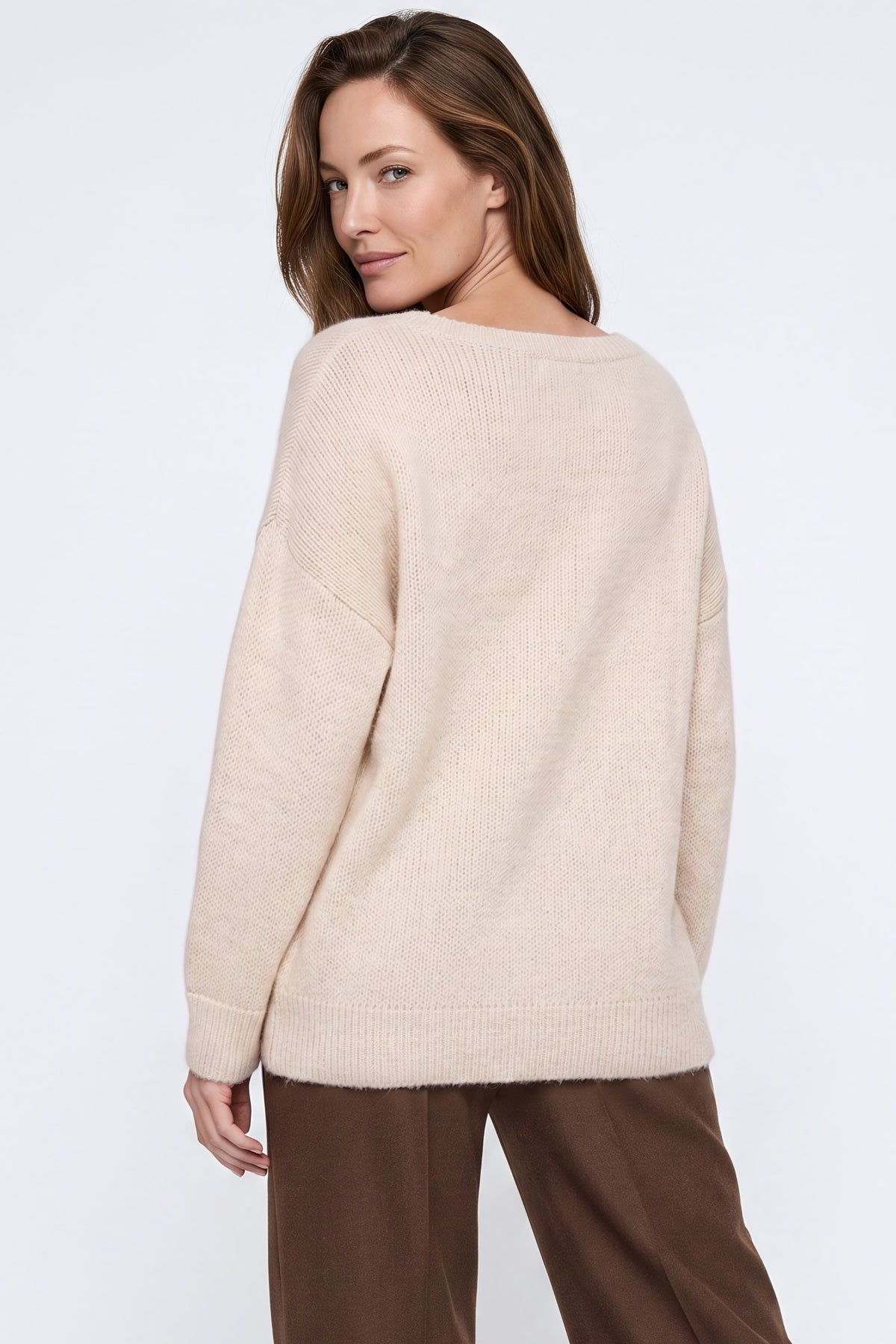 Aftershock London Beige Crew Neck Long Sleeve Jumper