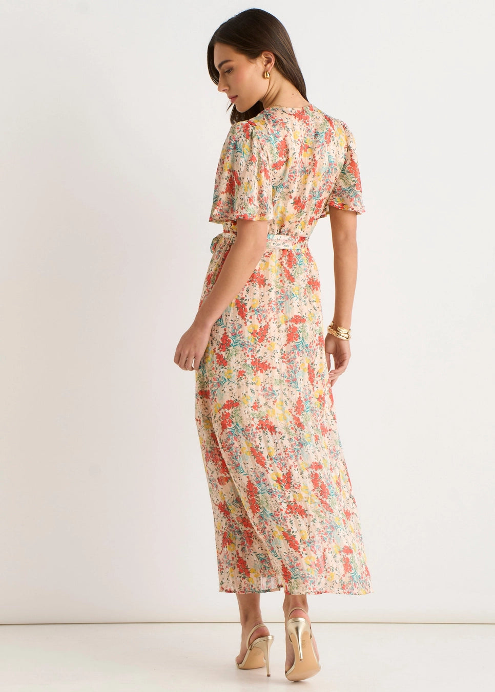 Gini London Multi Floral Jacquard Midi Dress