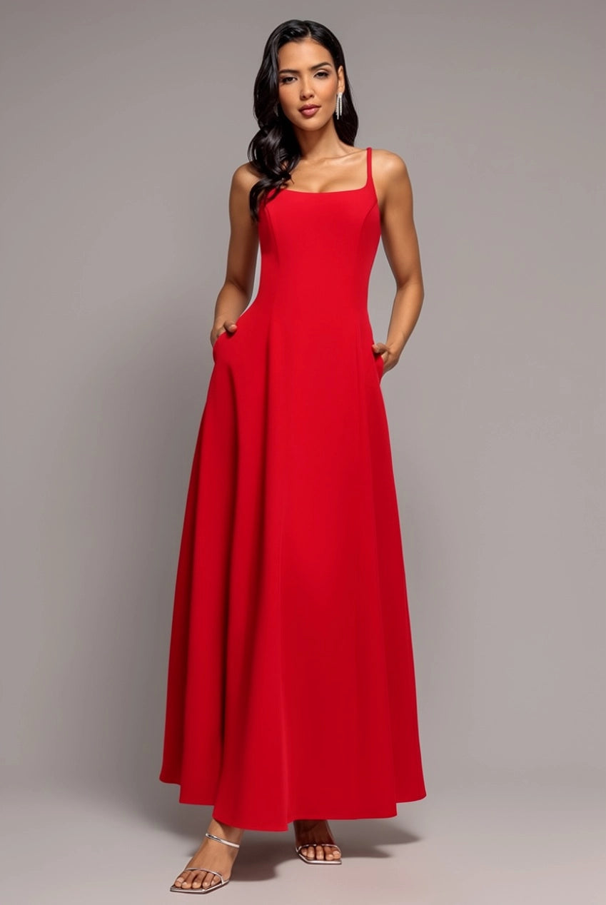 GODDIVA-red-strappy-scoop-neck-a-line-red-dress-DR5114
