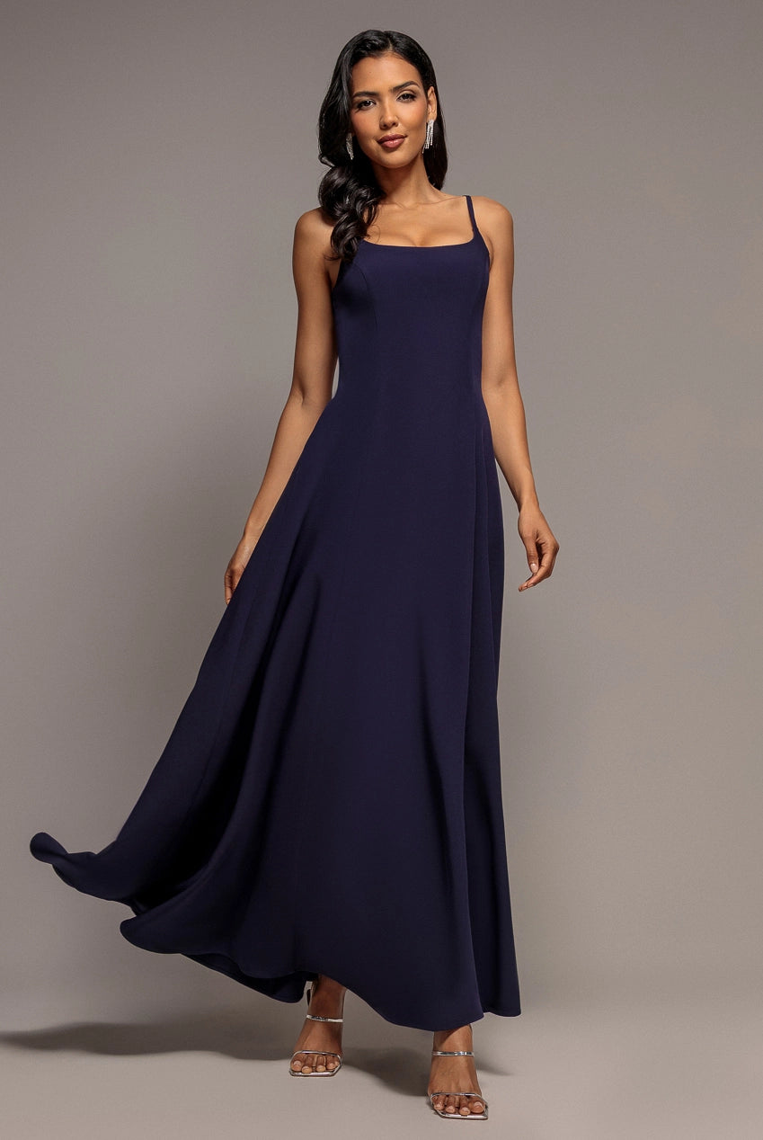 GODDIVA-strappy-scoop-neck-a-line-navy-dress