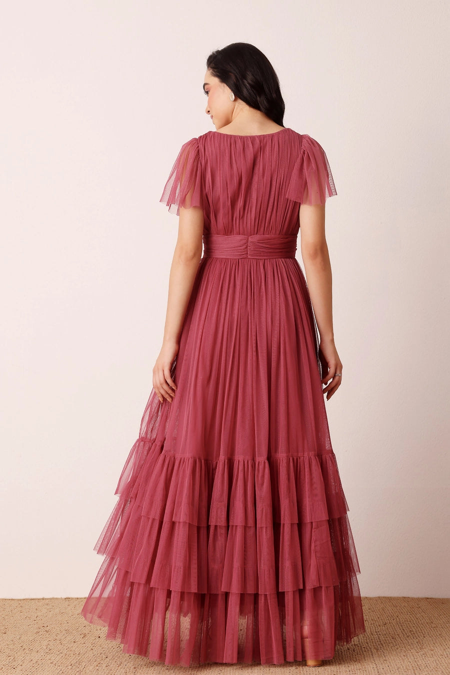 Lace & Beads Madison Orchid Pink Tulle Maxi Dress