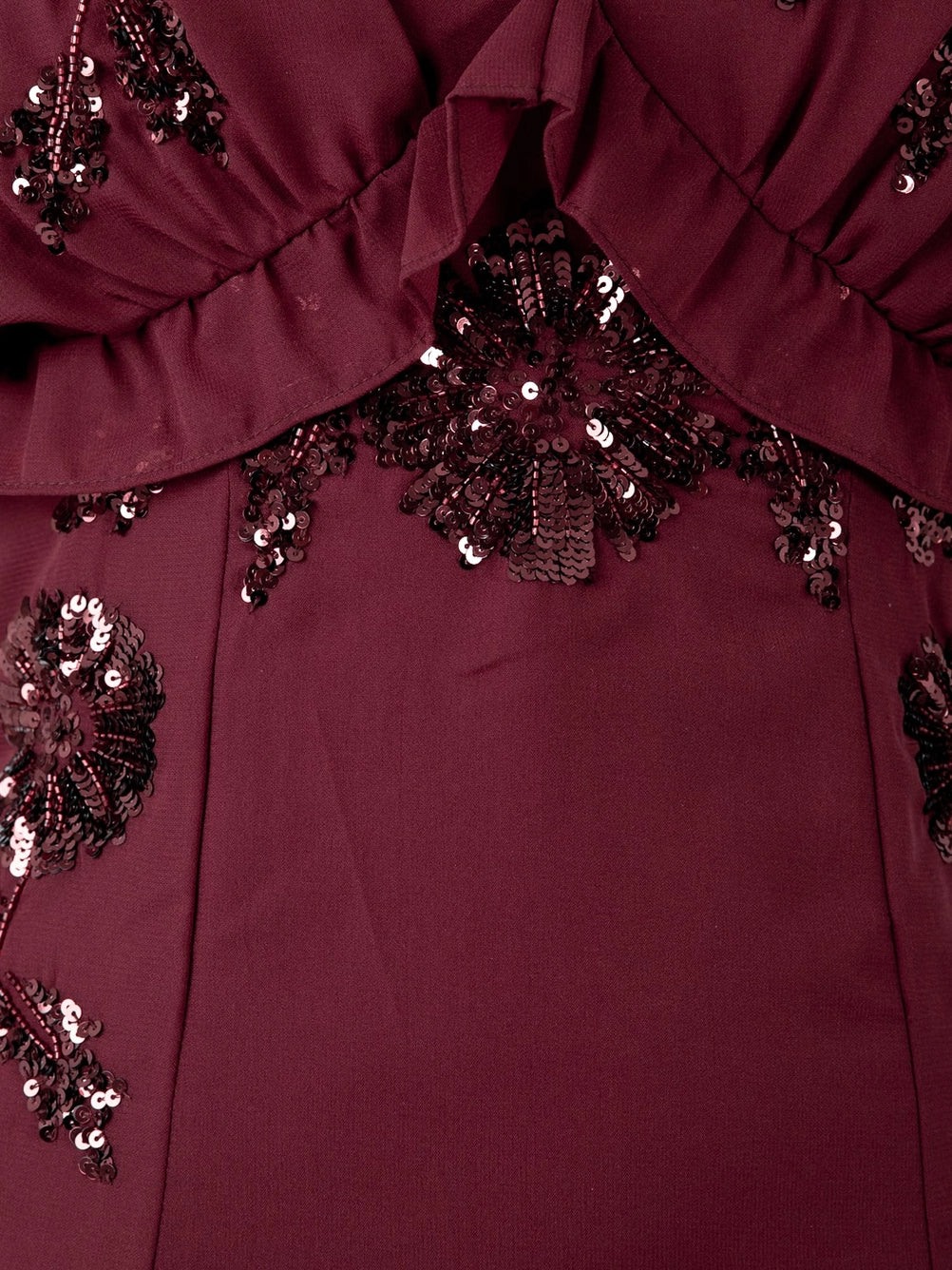 Maya Ruby Floral Embellished Cape Sleeve Midaxi Dress
