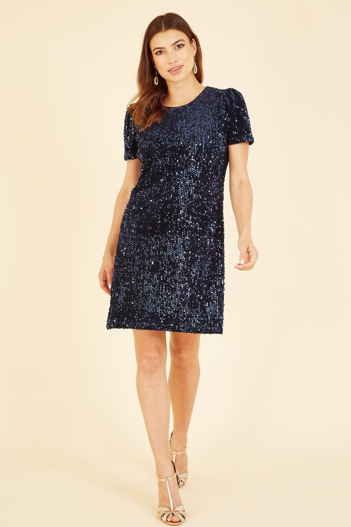 Yumi Navy Sequin Tunic Dress