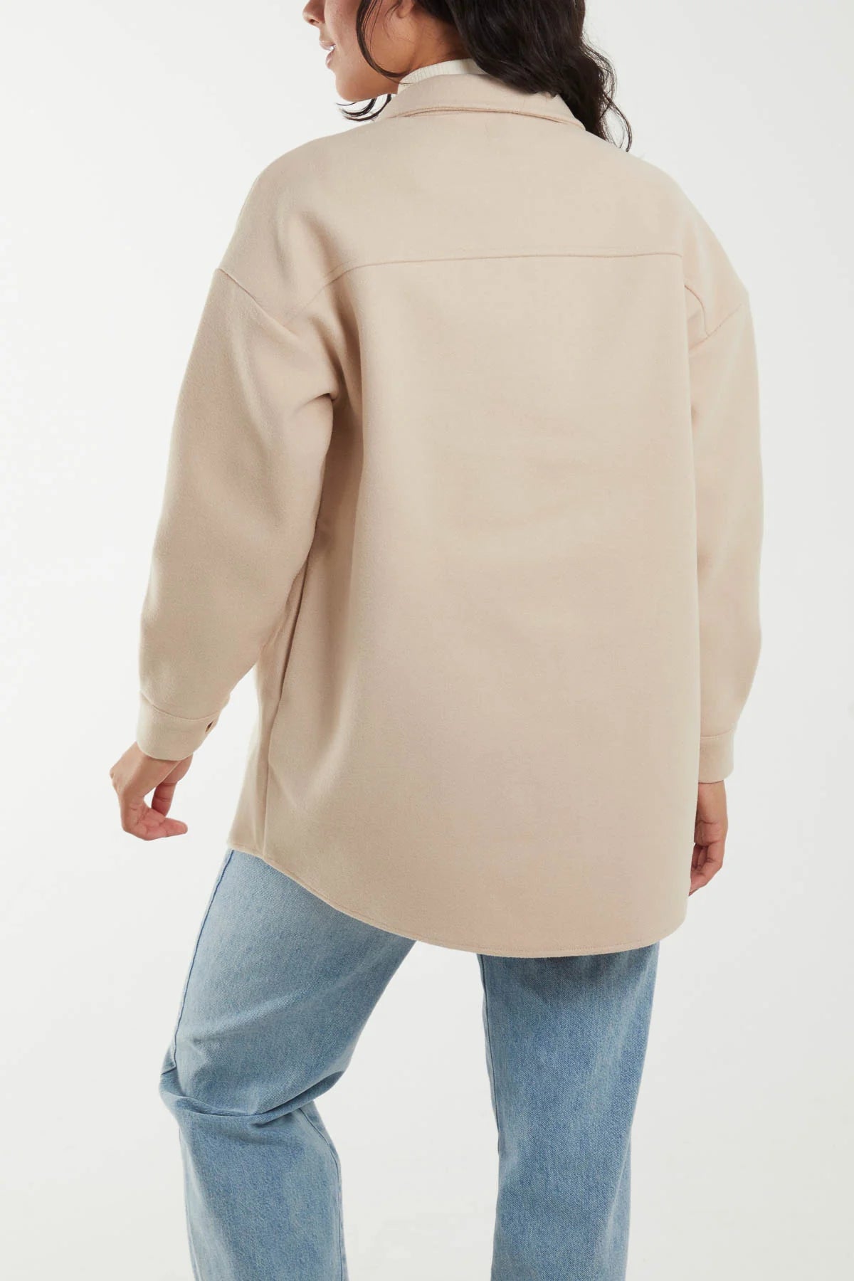 QED London Button Front Stone Oversized Shacket