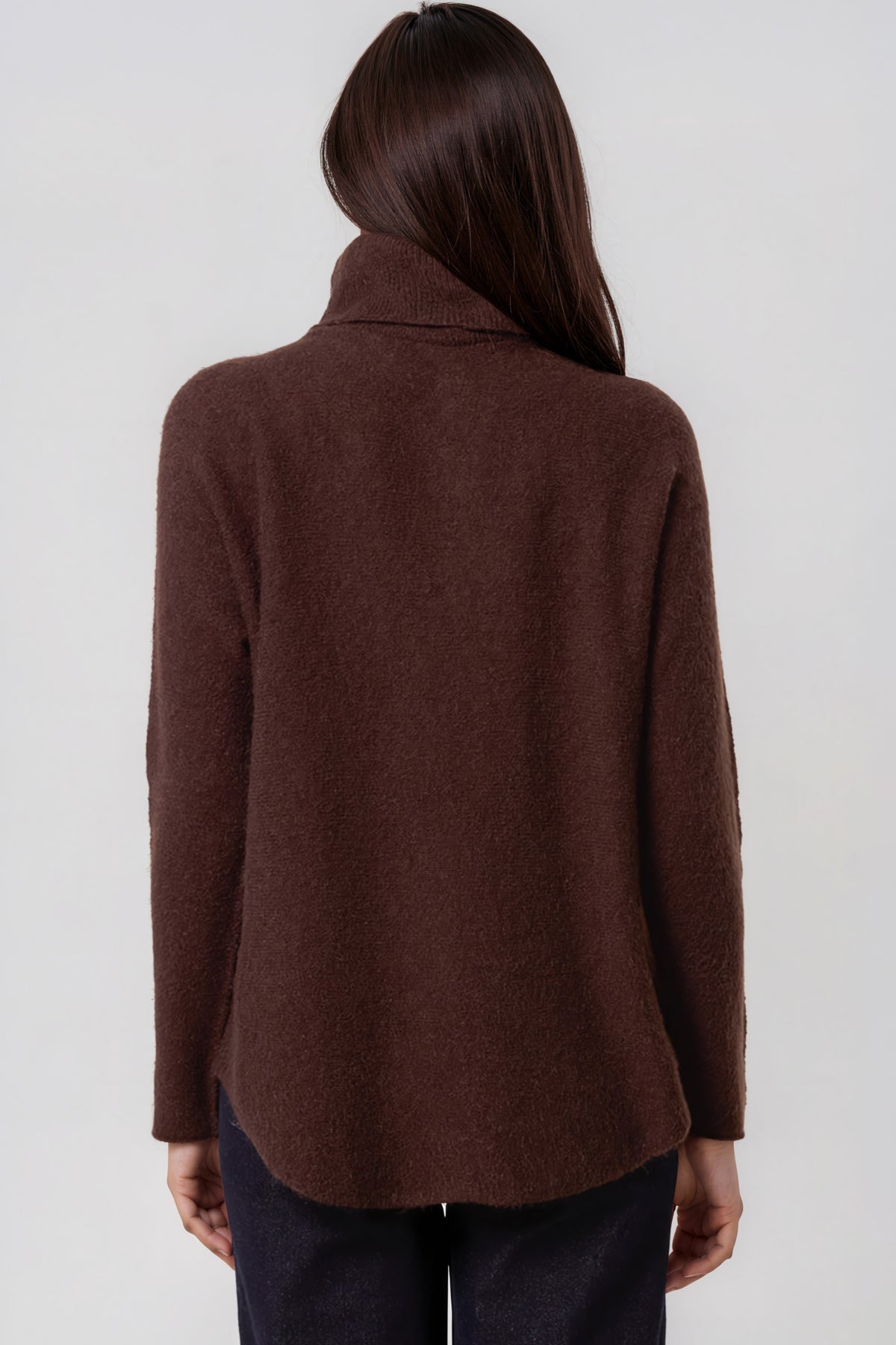 Aftershock London Brown Roll Neck Soft Knit Jumper