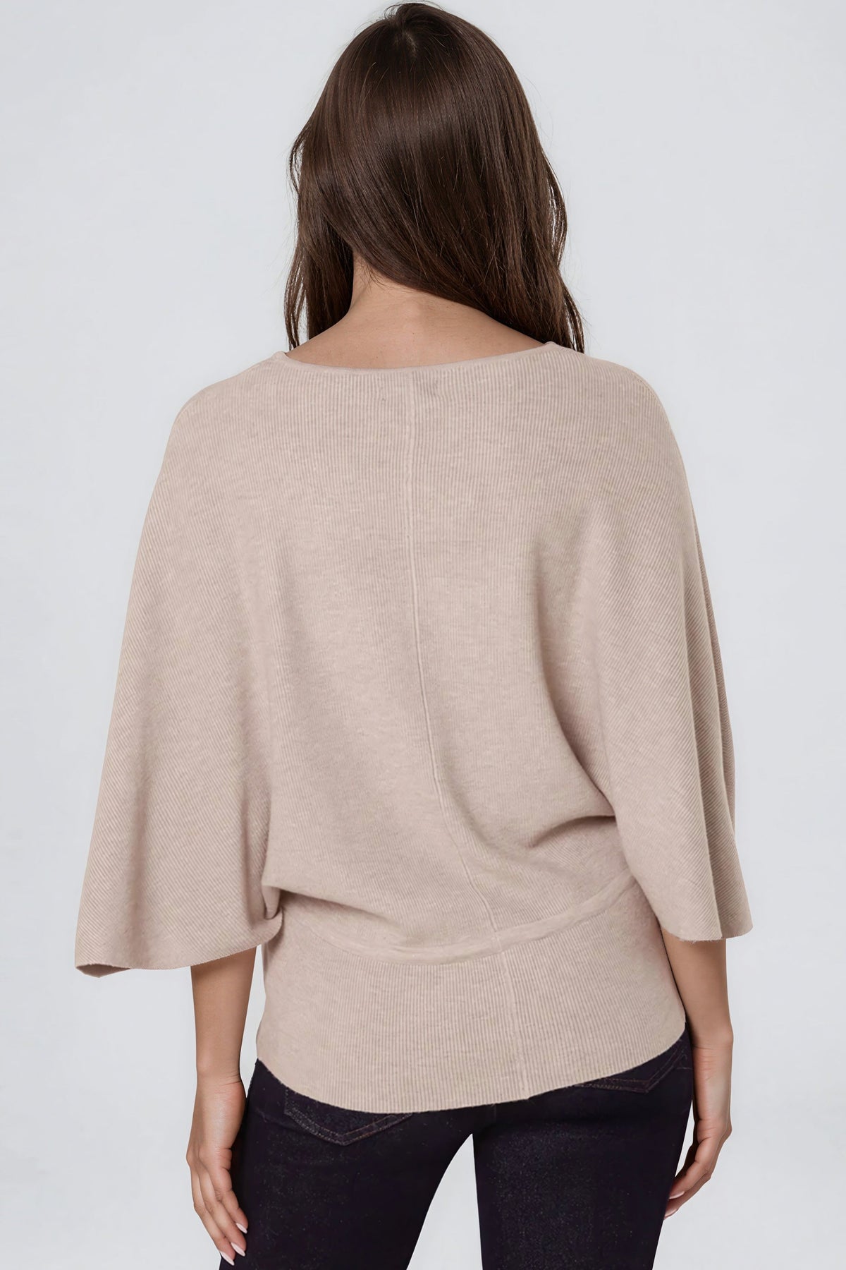 Aftershock London Beige Tie Waist Batwing Sleeve Knit Jumper