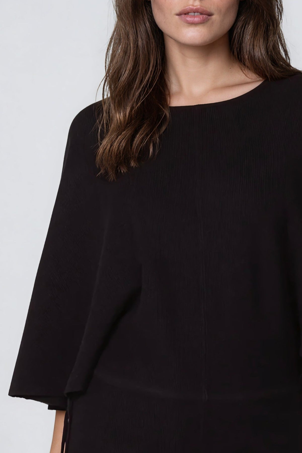 Aftershock London Black Tie Waist Batwing Sleeve Knit Jumper