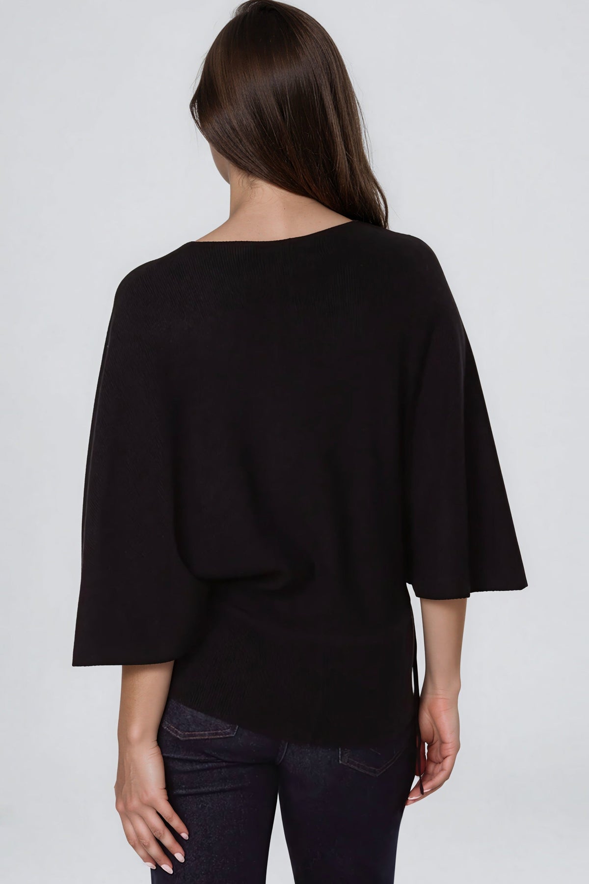 Aftershock London Black Tie Waist Batwing Sleeve Knit Jumper