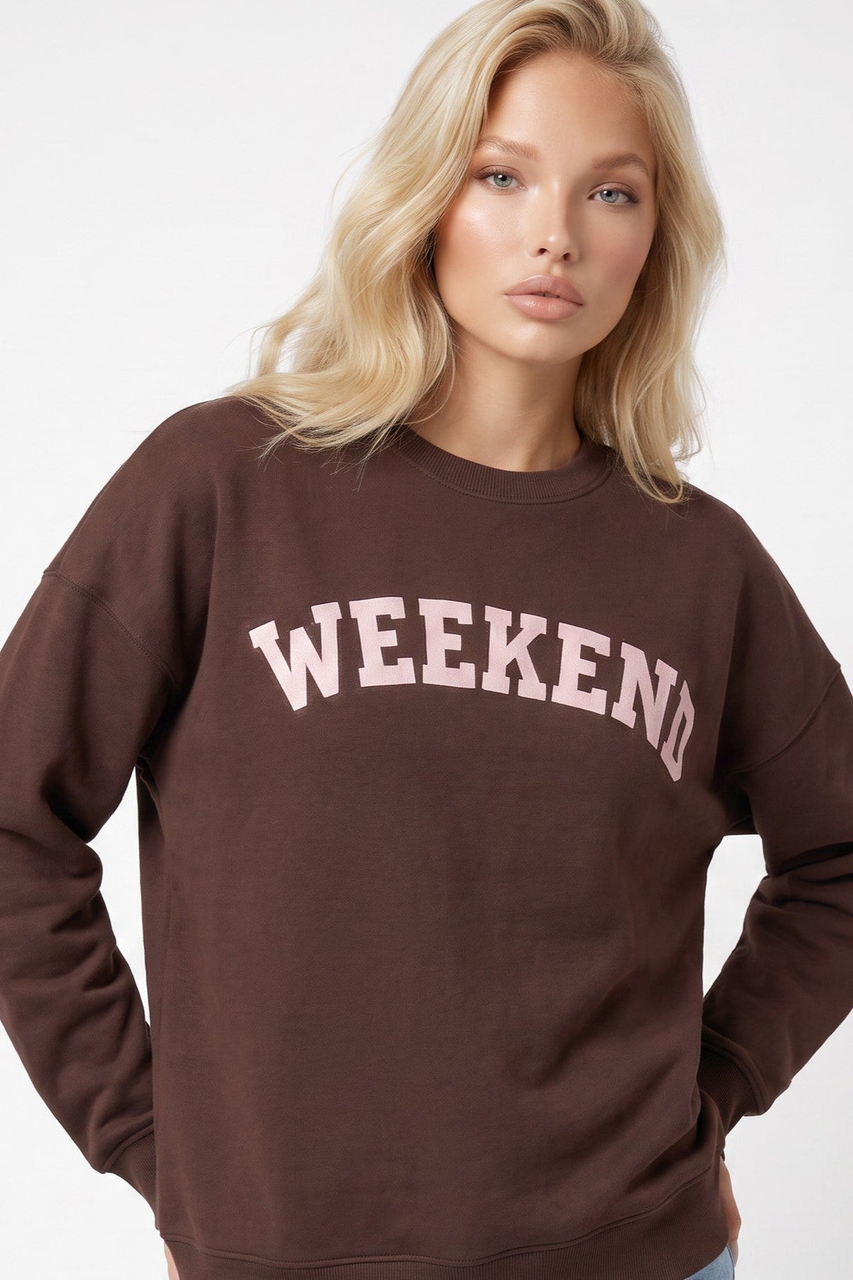 Aftershock London Brown Weekend Cotton Sweatshirt