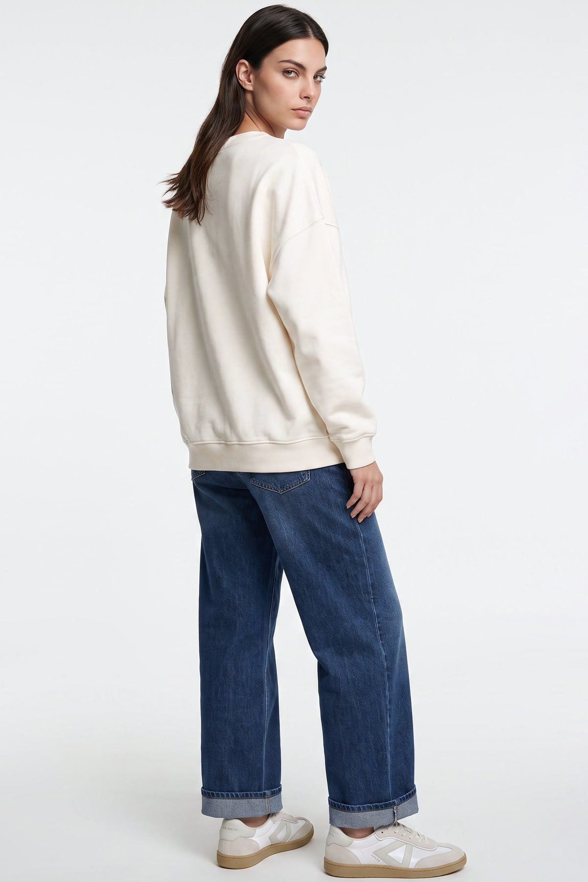 Aftershock London Ivory Weekend Cotton Sweatshirt