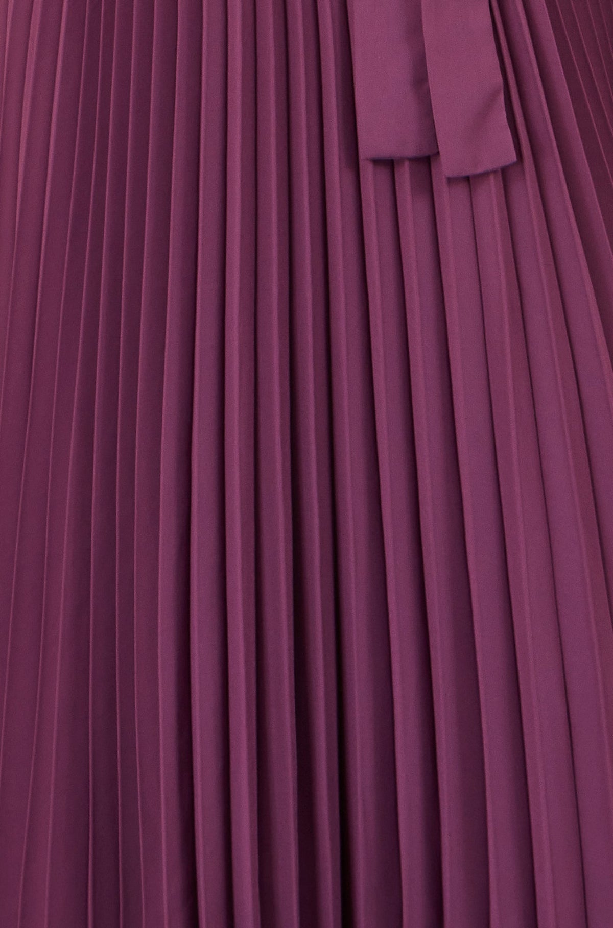Yumi Purple Pleated Wrap Midi Dress