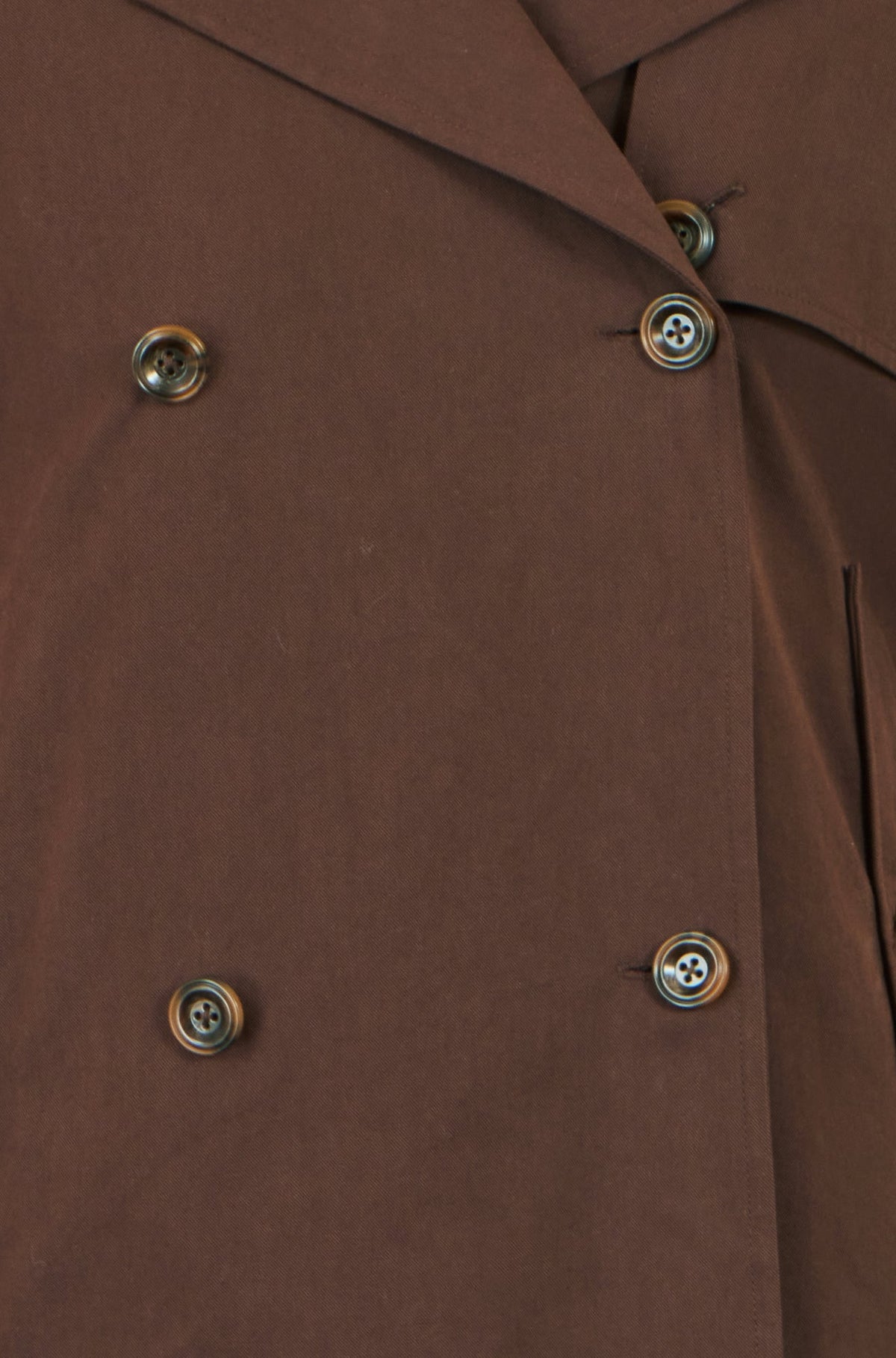 Yumi Brown Cropped Trench Coat With Check Lining