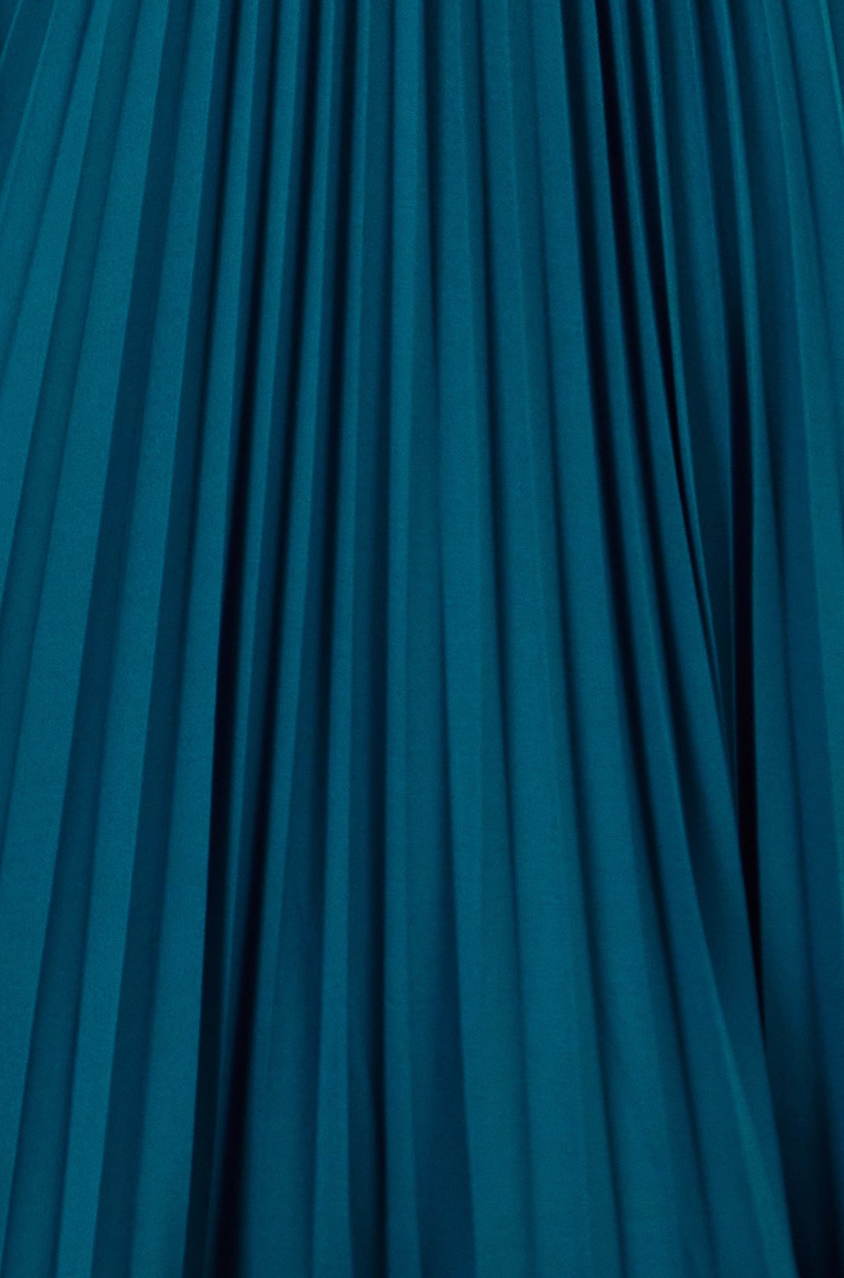 Yumi Teal Stretch Wrap Pleated Midi Dress