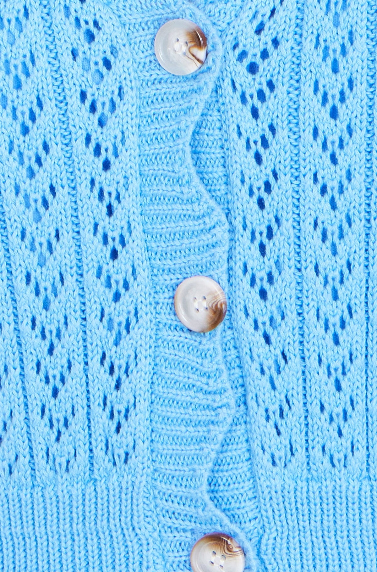 Yumi Blue Scallop Edge Crochet Knitted Midi Dress