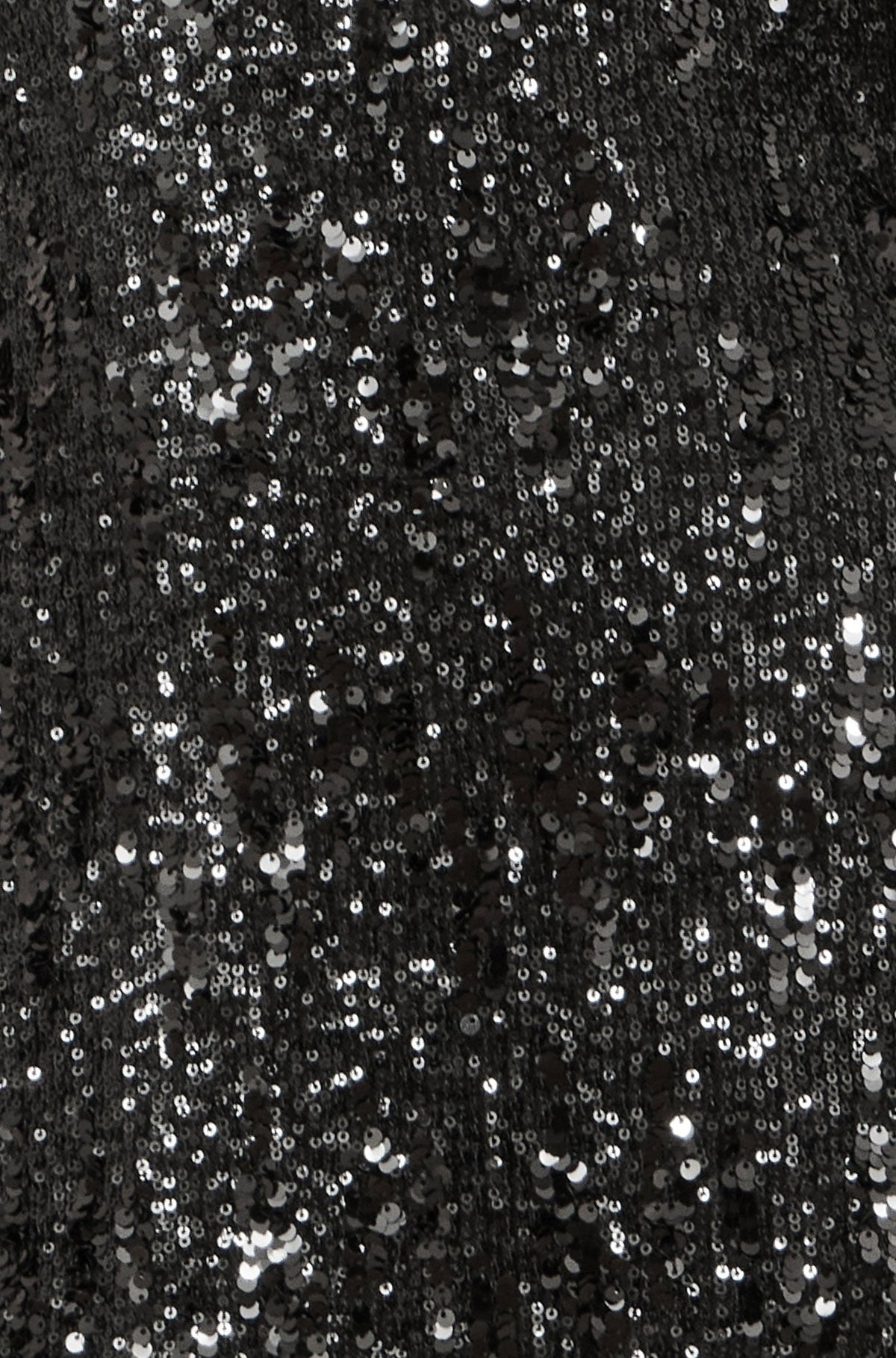 Yumi Black Sequin Long Sleeve Fitted Dress