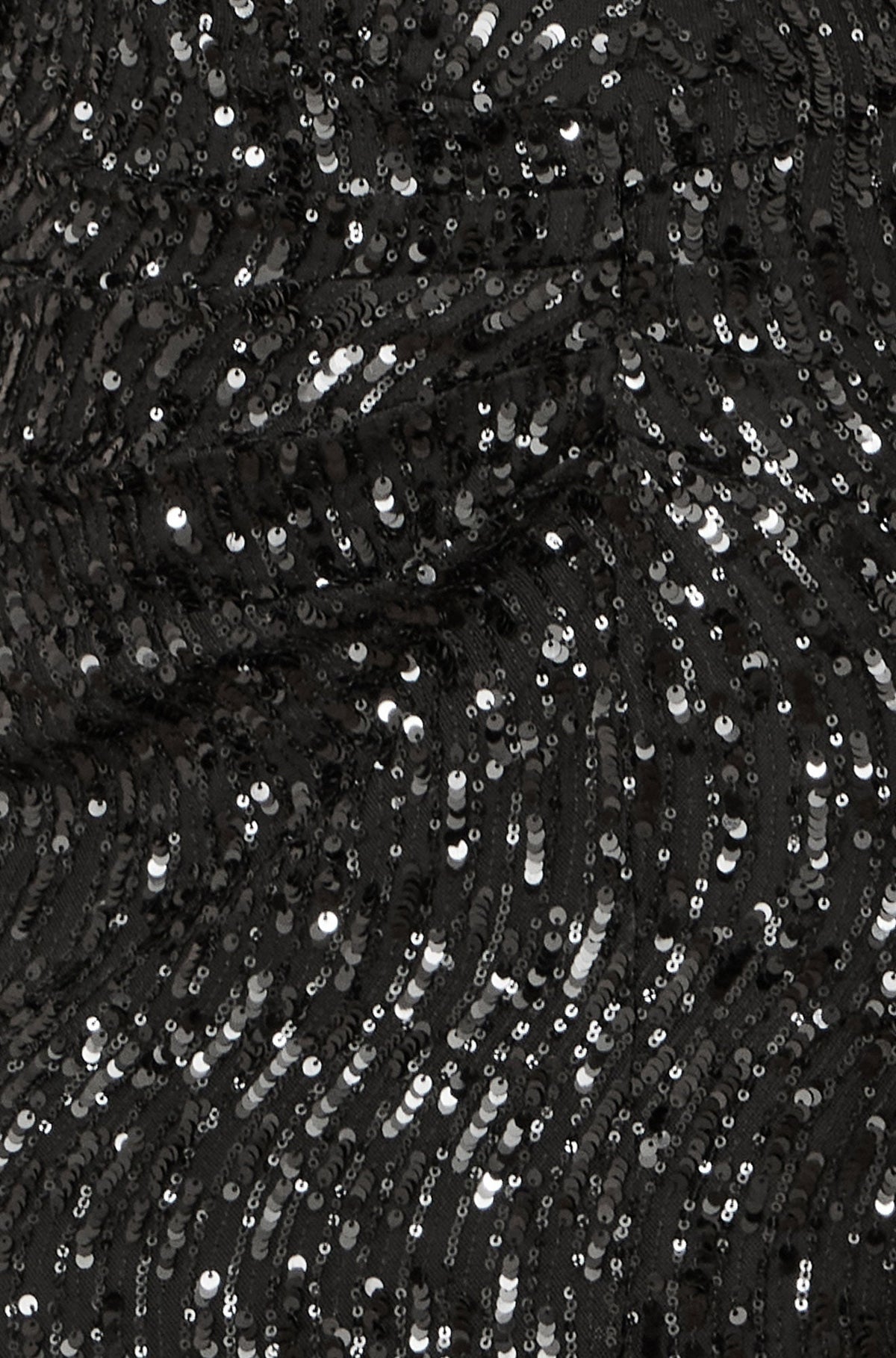 Yumi Black Sequin Fitted Wrap Dress With Split Hem