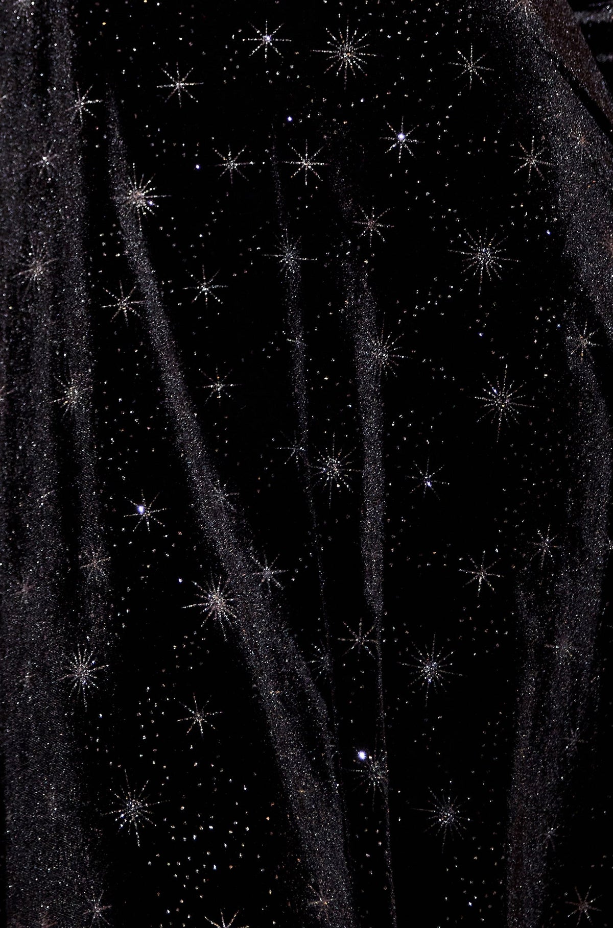 Yumi Black Starburst Foil Print Long Sleeve Skater Dress