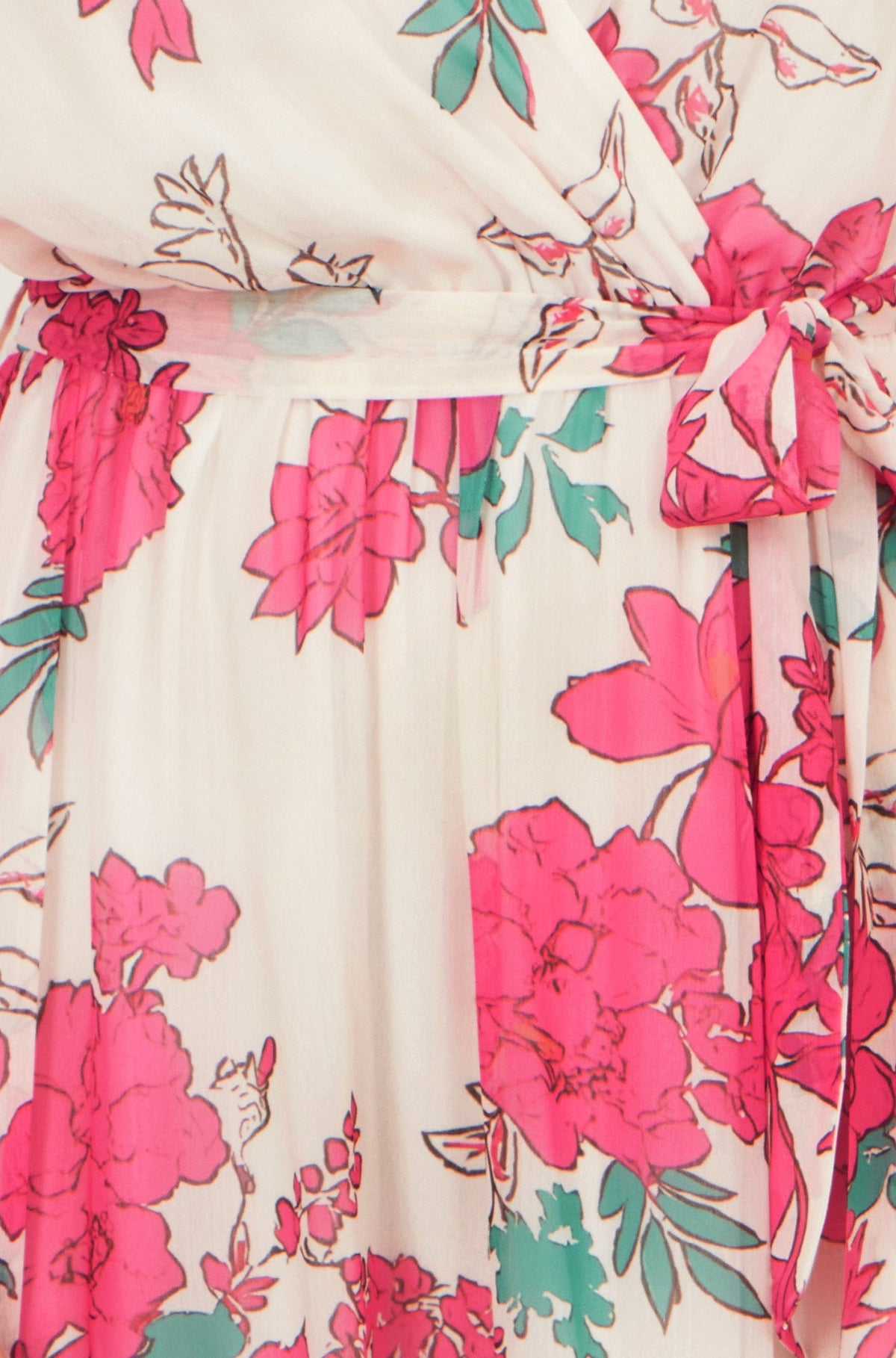 Yumi Pink Blossom Print Maxi Wrap Dress