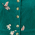 Yumi Teal Crane Embroidered Shirt Dress