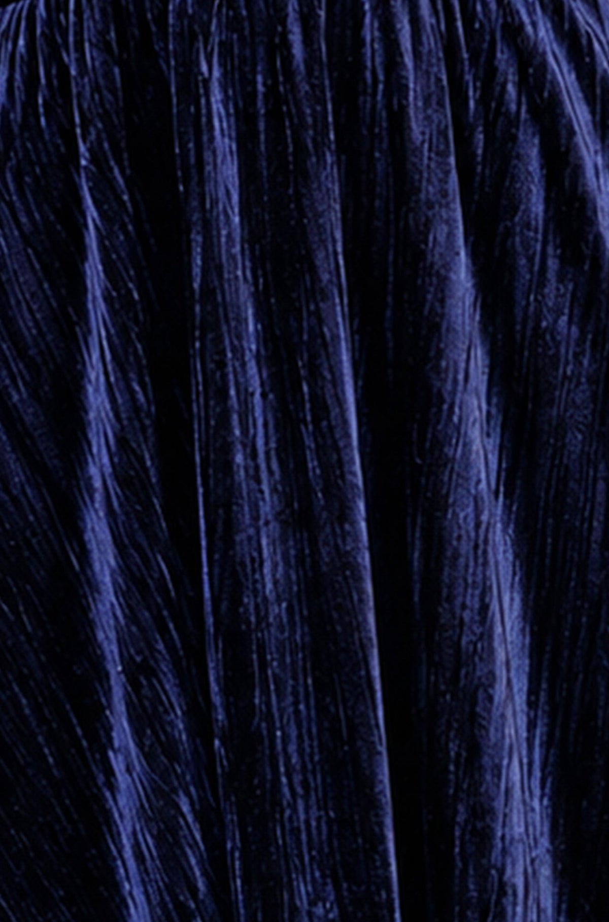 Yumi Navy Ruched Waist Velvet Skater Dress