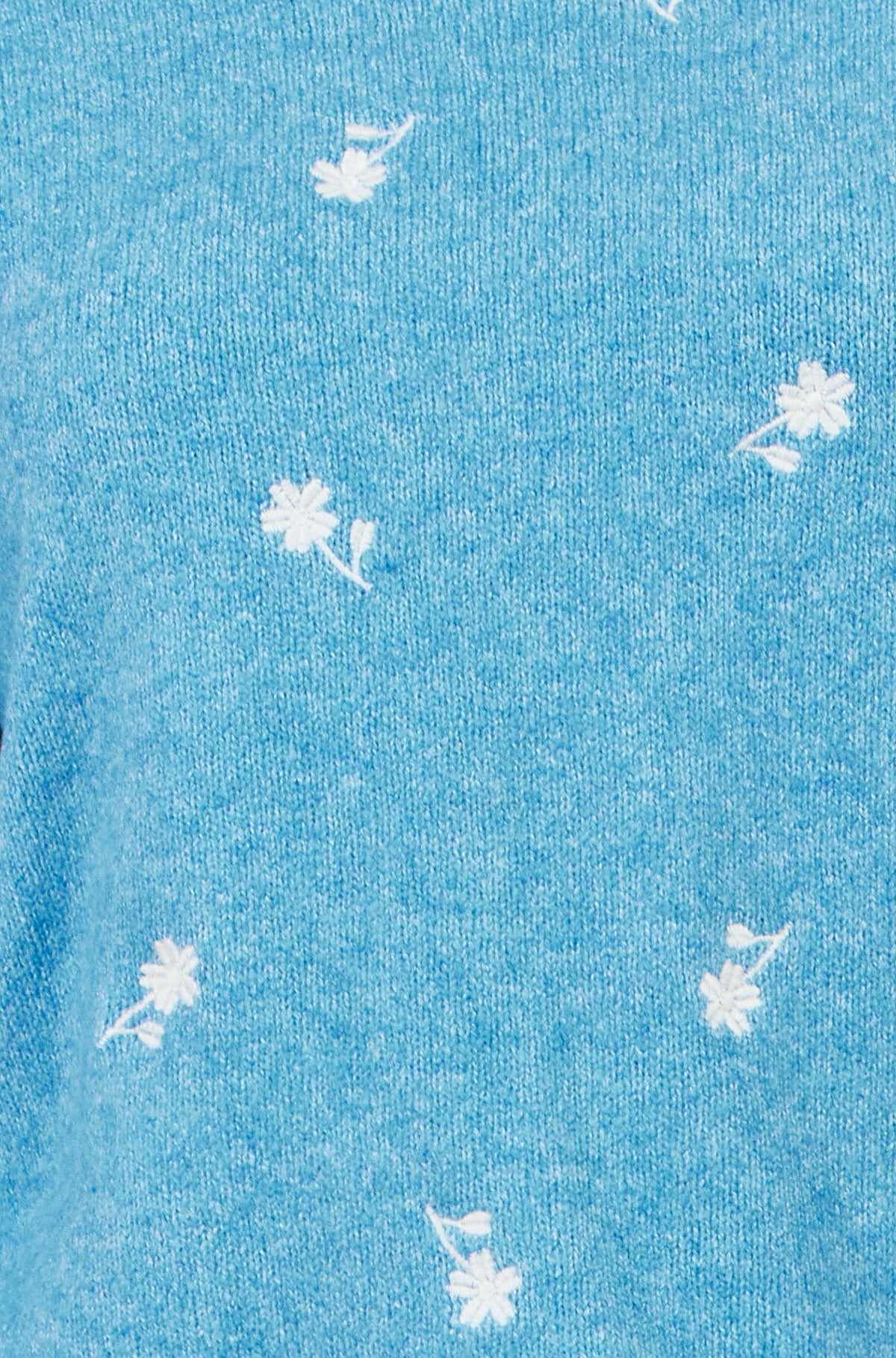 Yumi Blue Daisy Embroidered Relaxed Jumper