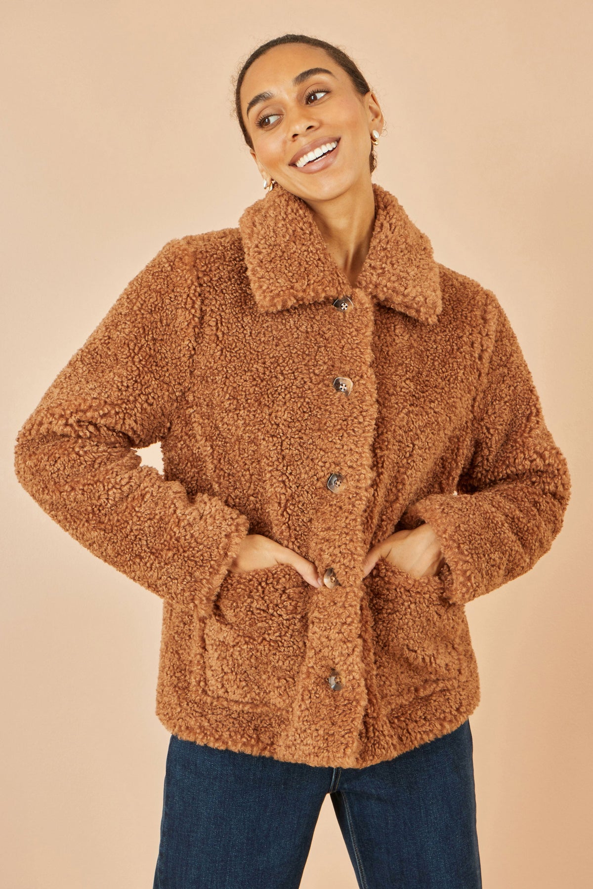 Yumi-brown-teddy-fleece-jacket