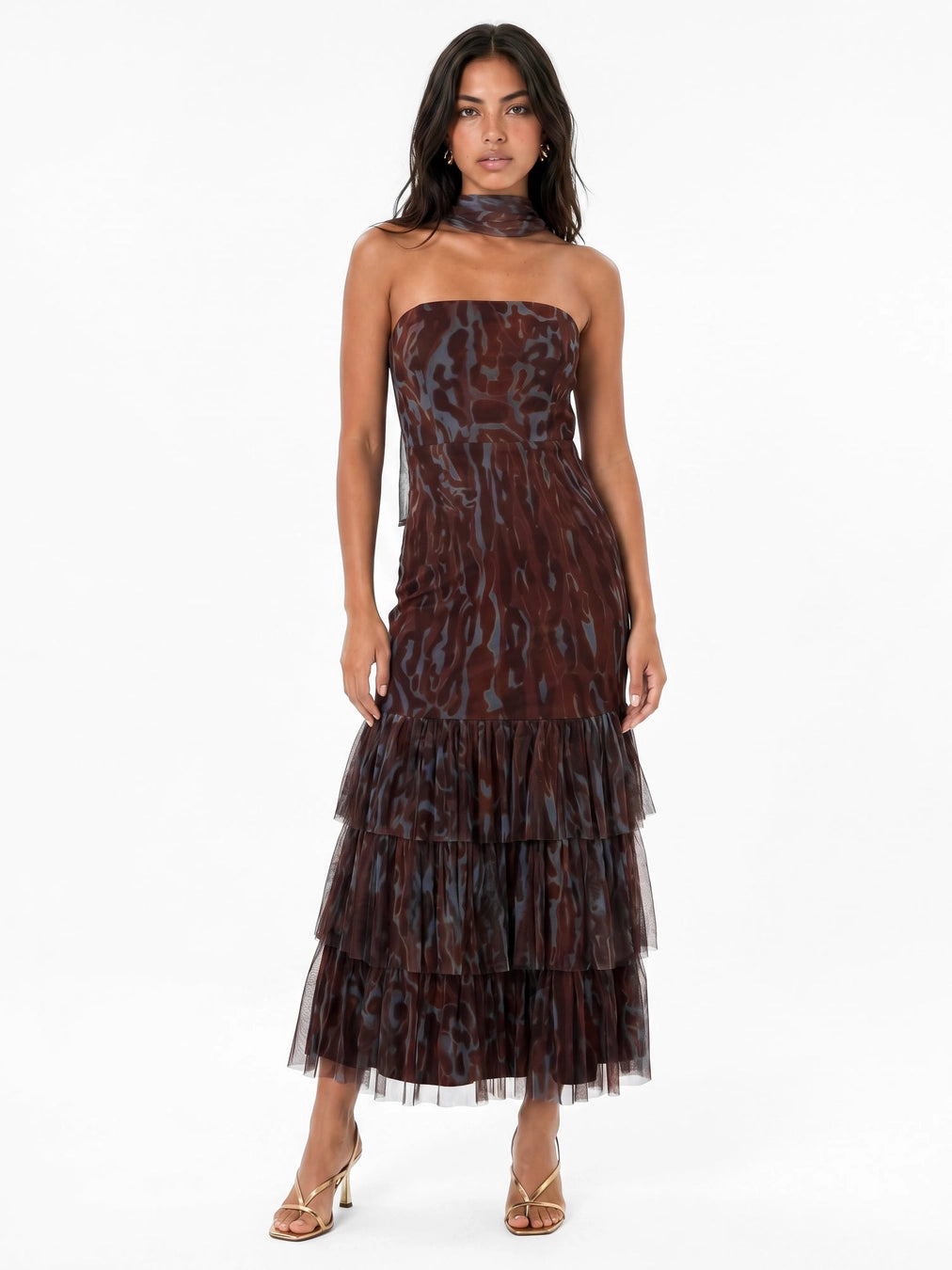 anaya-with-love-animal-print-brown-scarf-midi-dress