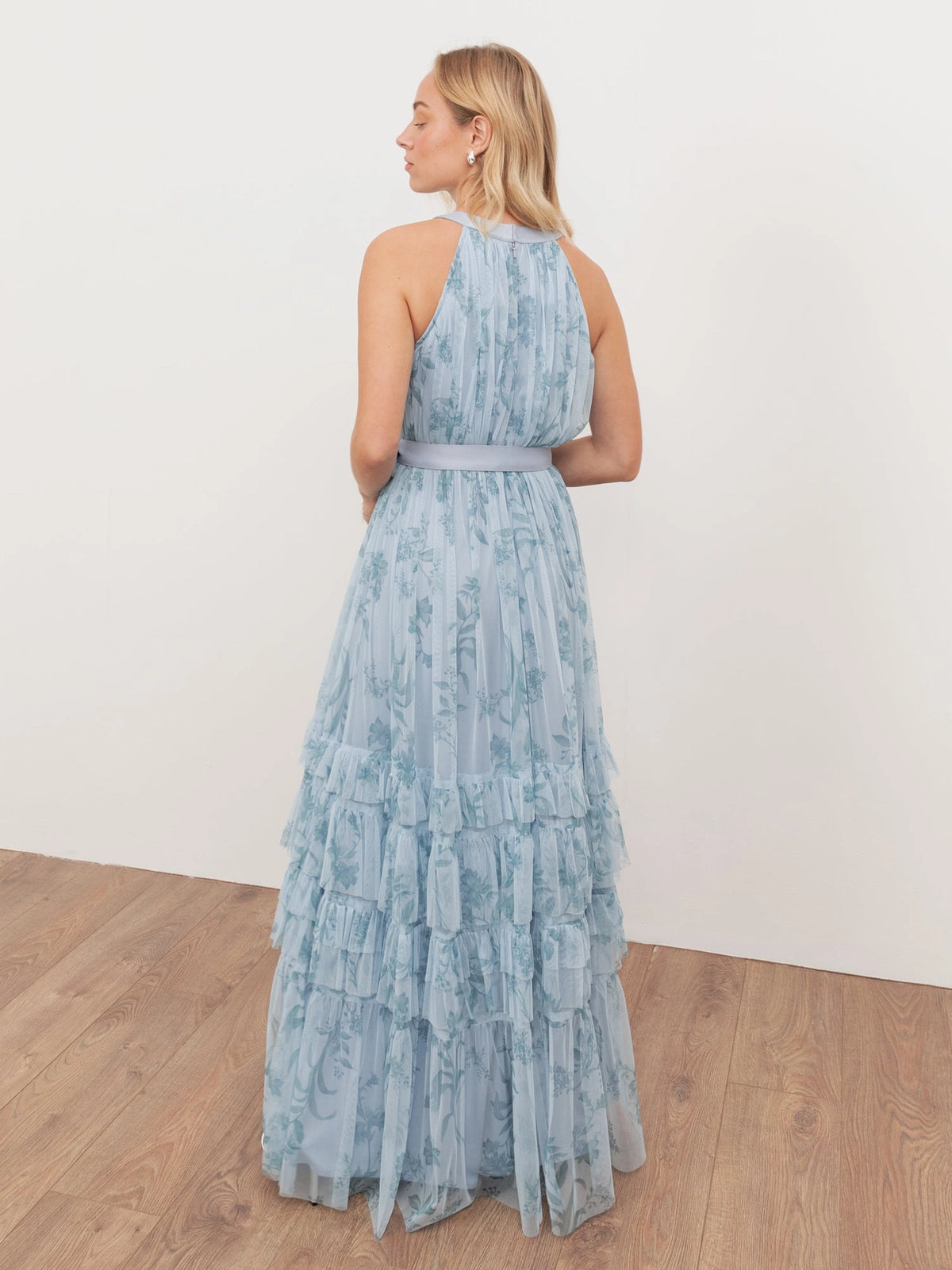 Anaya With Love Blue Floral Halterneck Maxi Dress