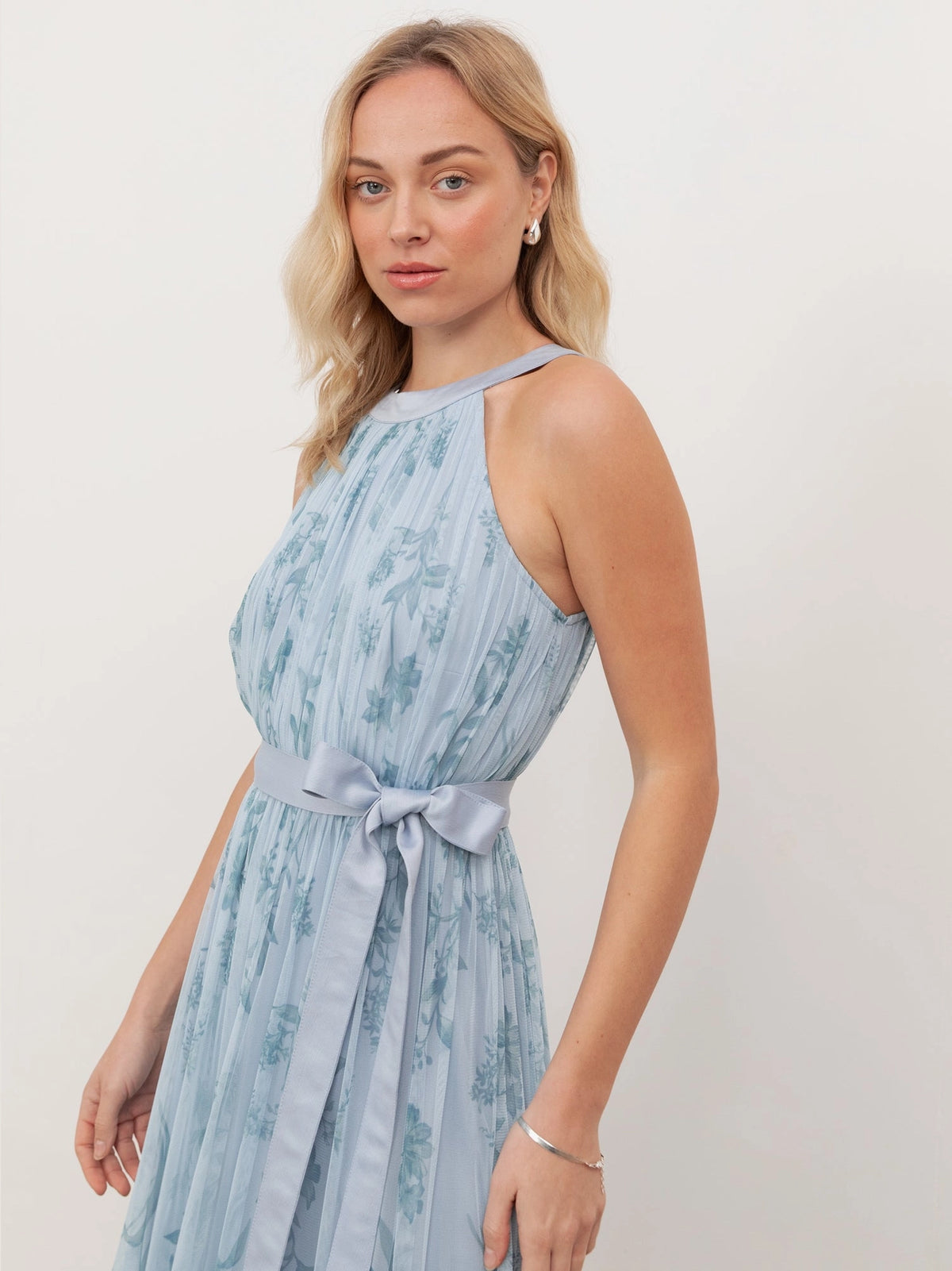 Anaya With Love Blue Floral Halterneck Maxi Dress