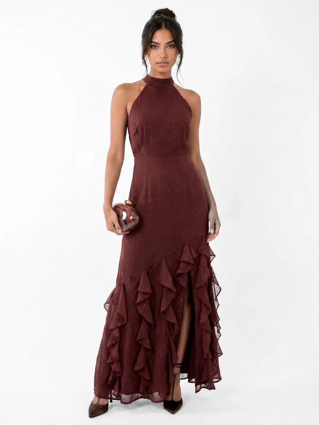 anaya-with-love-chocolate-brown-ruffle-halterneck-maxi-dress