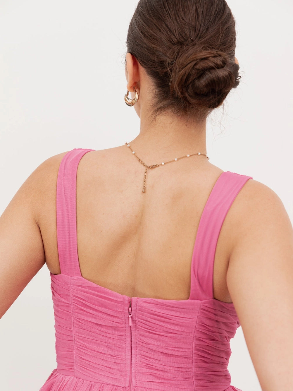 Anaya With Love Hot Pink Tulle Maxi Dress