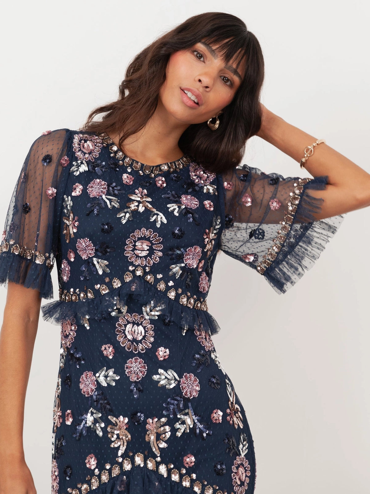 Maya Navy Blue Embellished Maxi Dress Love My Apparel Maya Navy Blue Embellished Maxi Dress Love My Apparel
