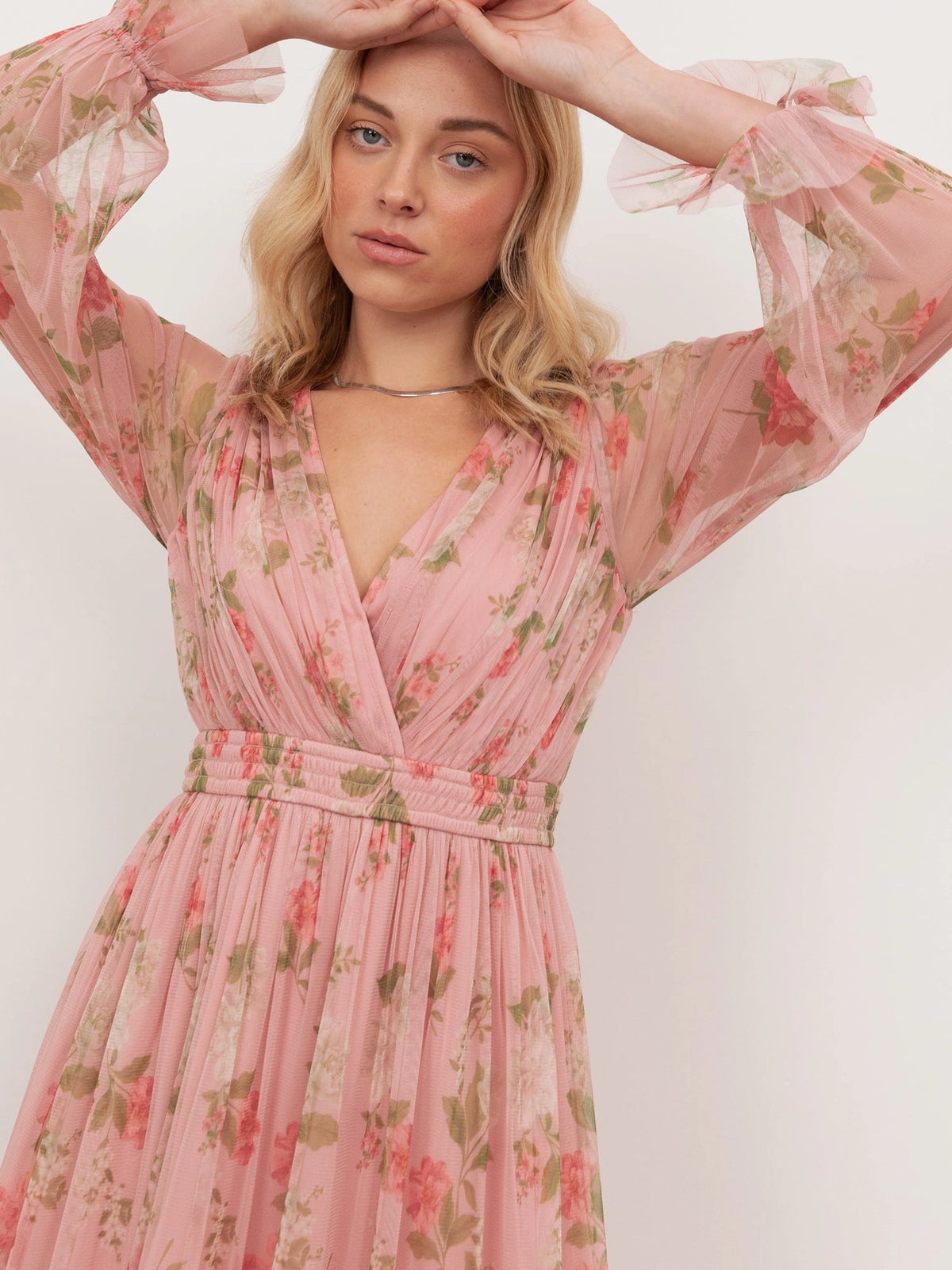 anaya pink dress Anaya With Love Recycled Blush Pink Ribbon Detail Midi Dress Maya Deluxe