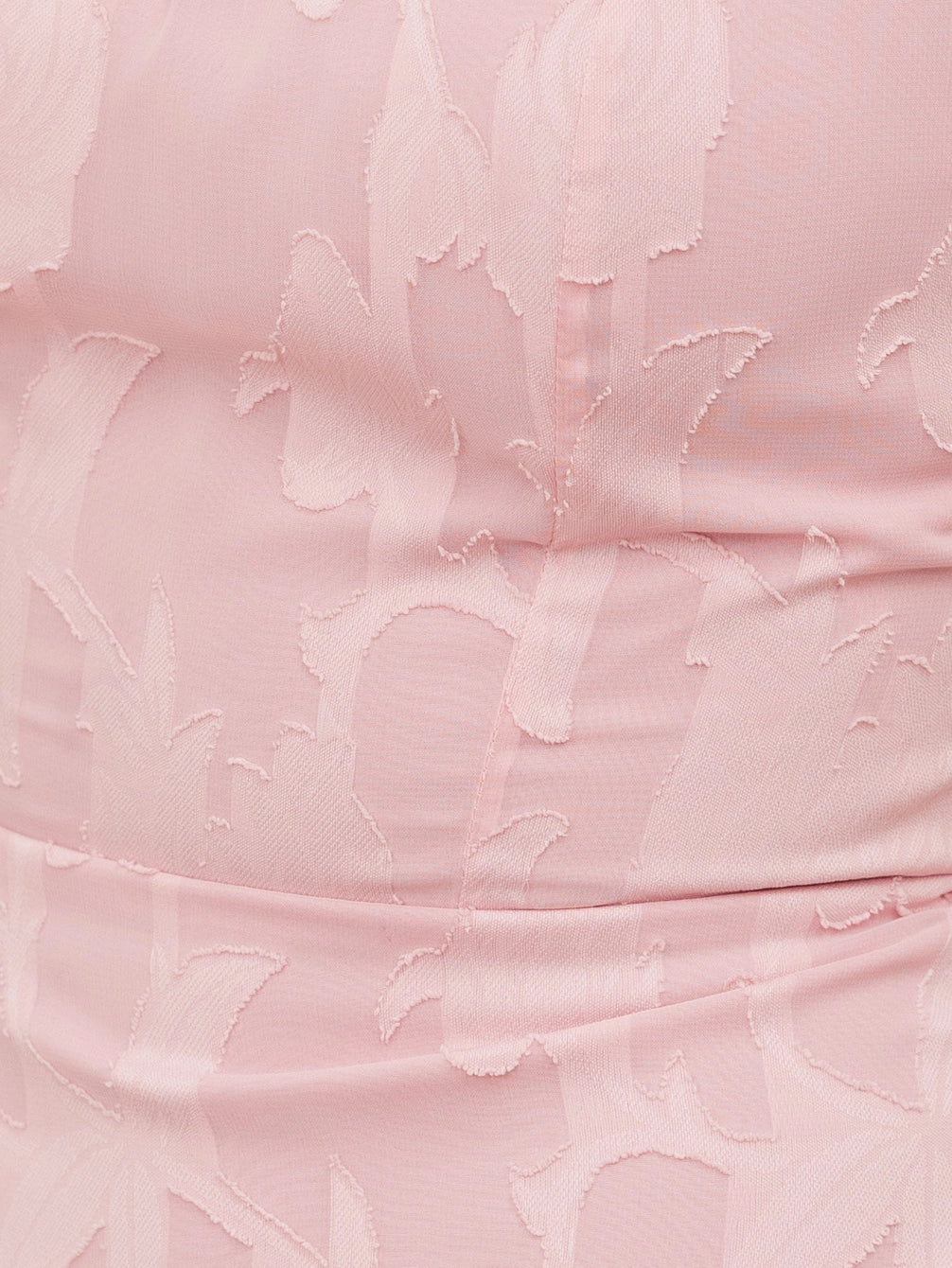 Anaya With Love Pink Floral Burnout Asymmetric Ruffle Hem Maxi Dress