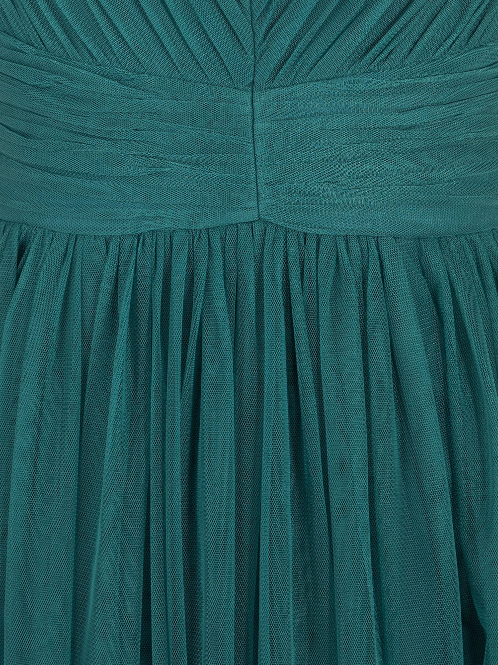 Anaya With Love Teal Flutter Sleeve Tulle Maxi Dress