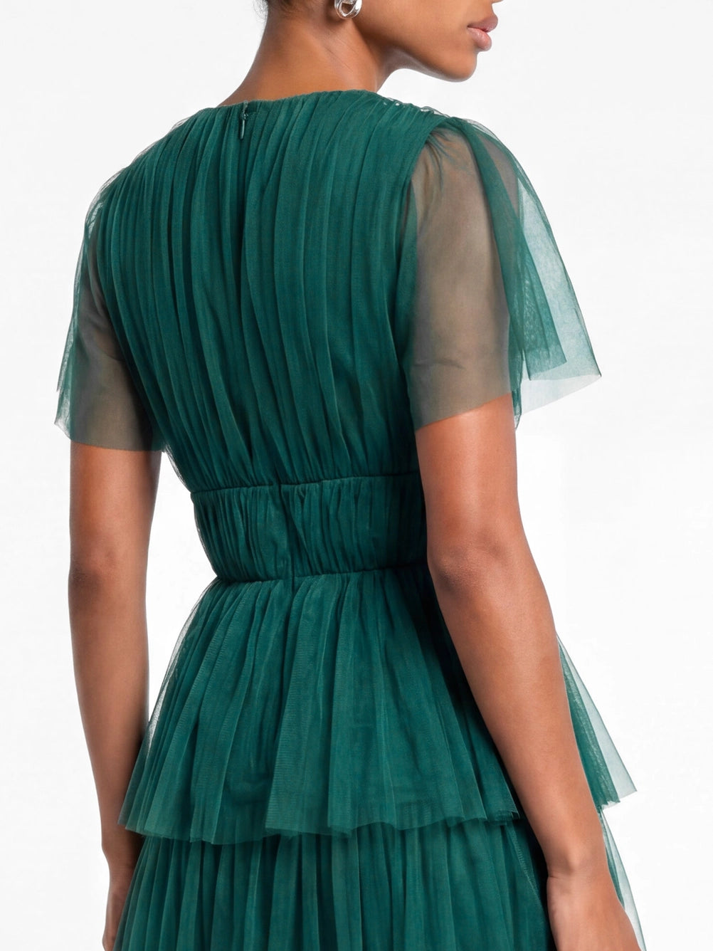Anaya With Love Teal Short Sleeve Tiered Midaxi Dress