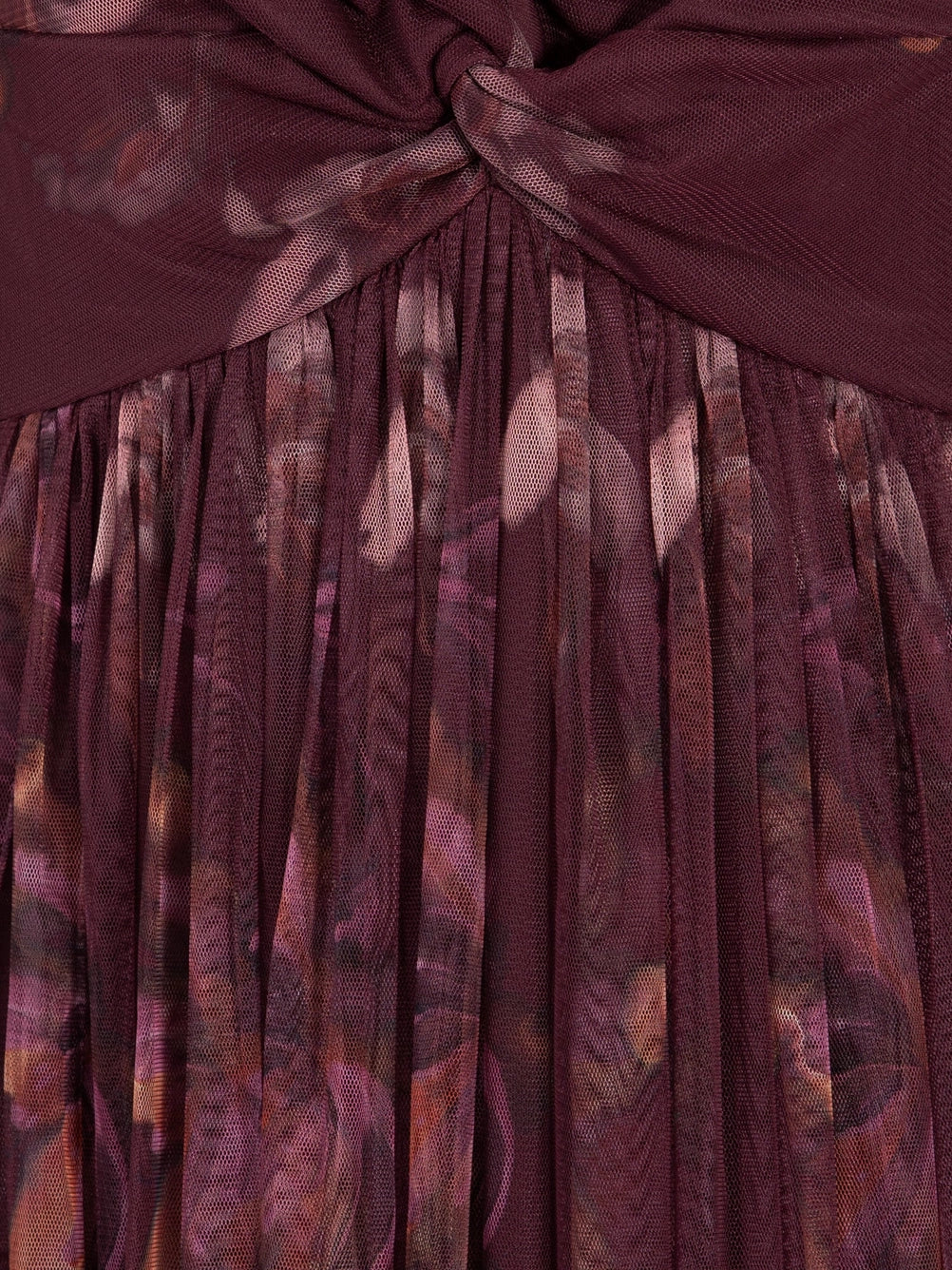 Anaya With Love Short Sleeve Fig Floral Tulle Maxi Dress
