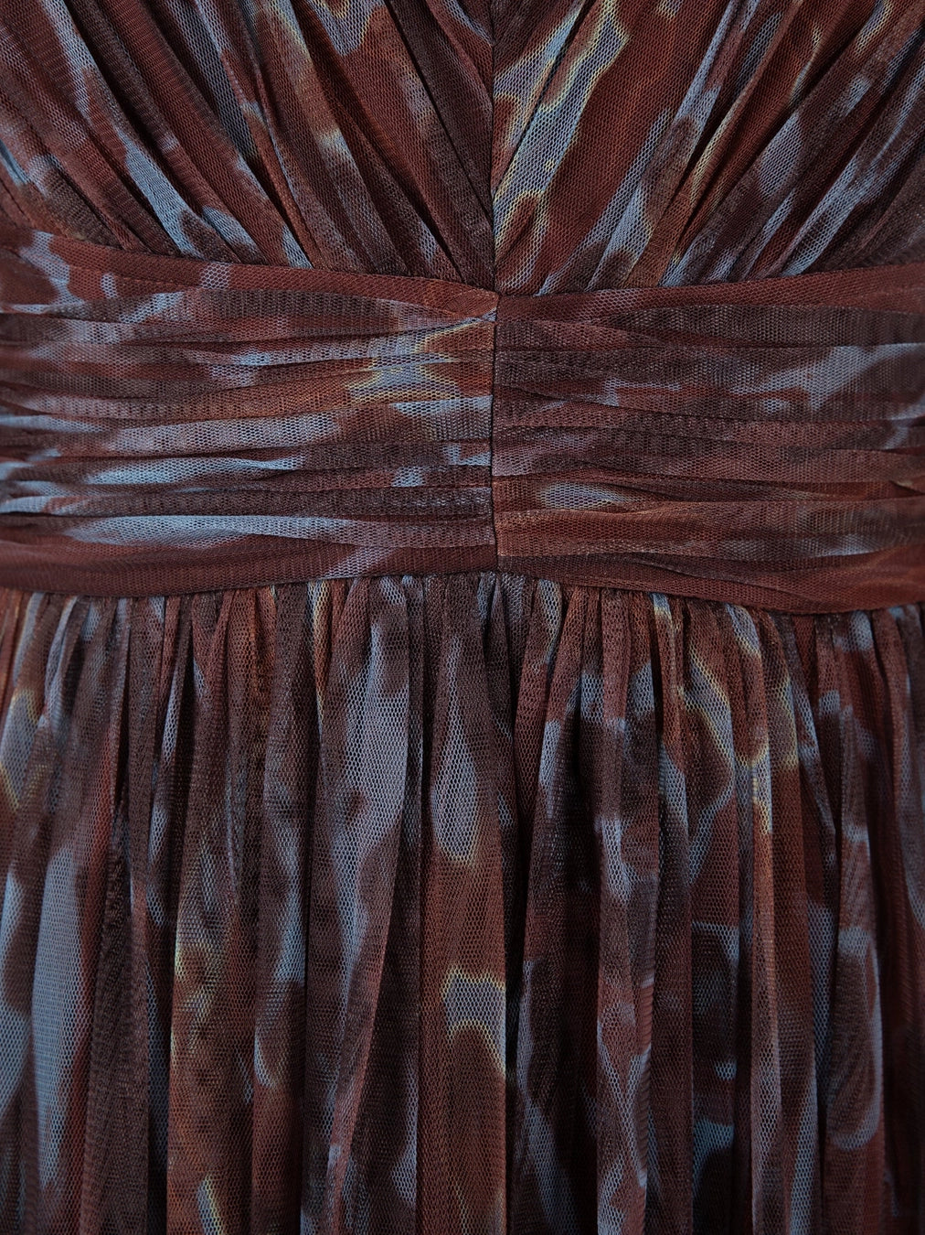 Anaya With Love Brown Animal Print Flutter Sleeve Tulle Maxi Dress