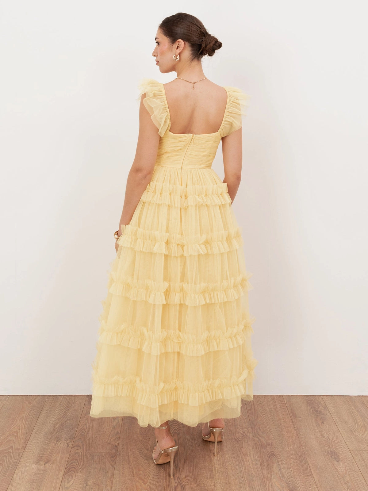 Anaya With Love Butter Yellow Frill Midaxi Dress