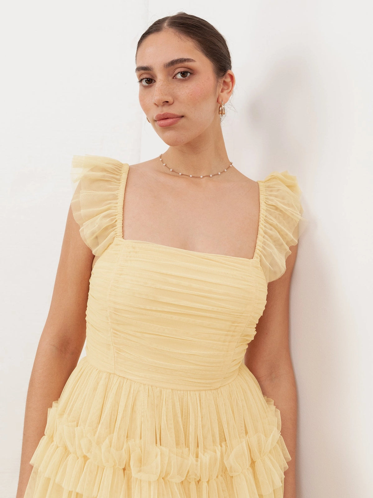 Anaya With Love Butter Yellow Frill Midaxi Dress